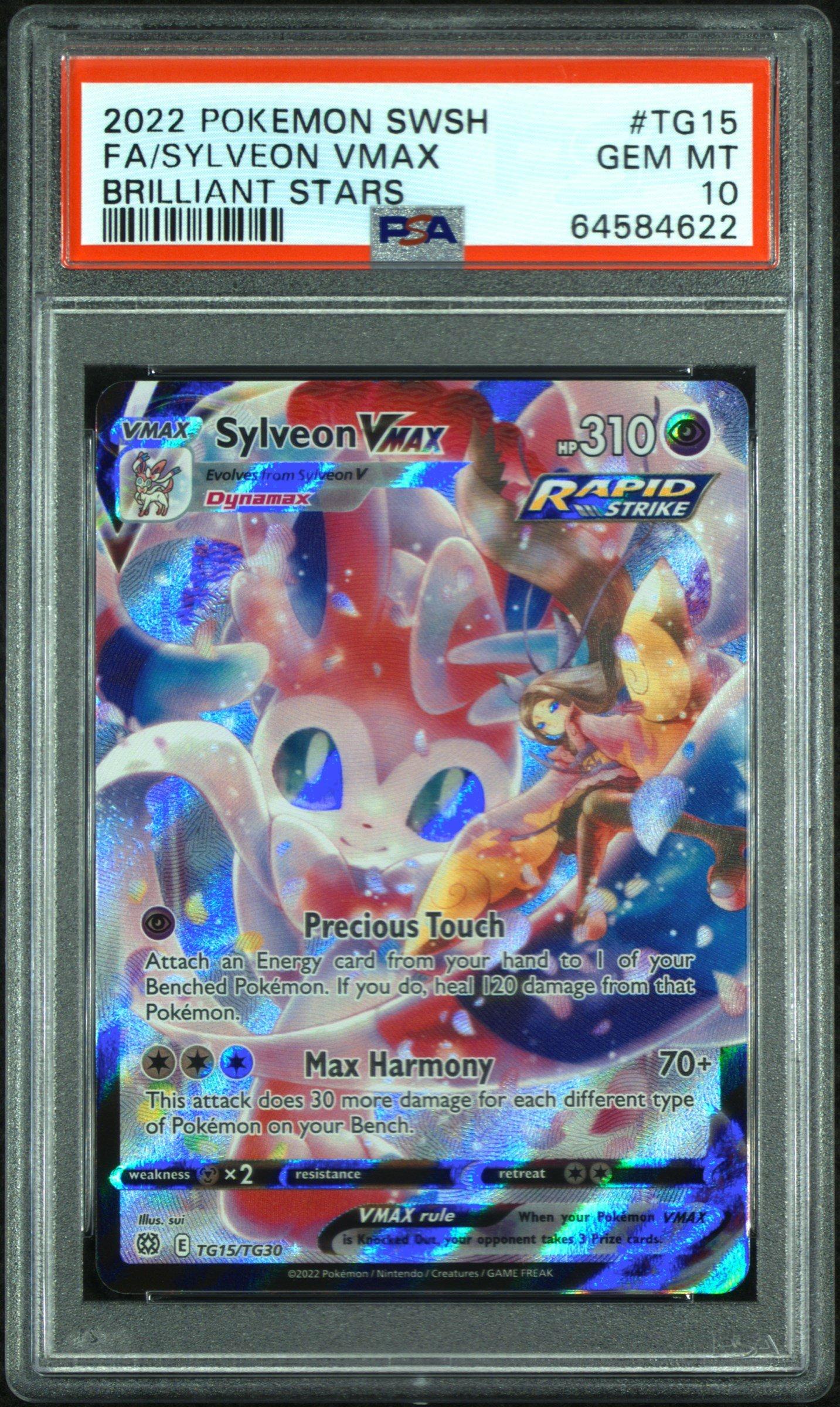 2022 Pokemon Sword & Shield Brilliant Stars Tg15 Full Art/sylveon Vmax PSA