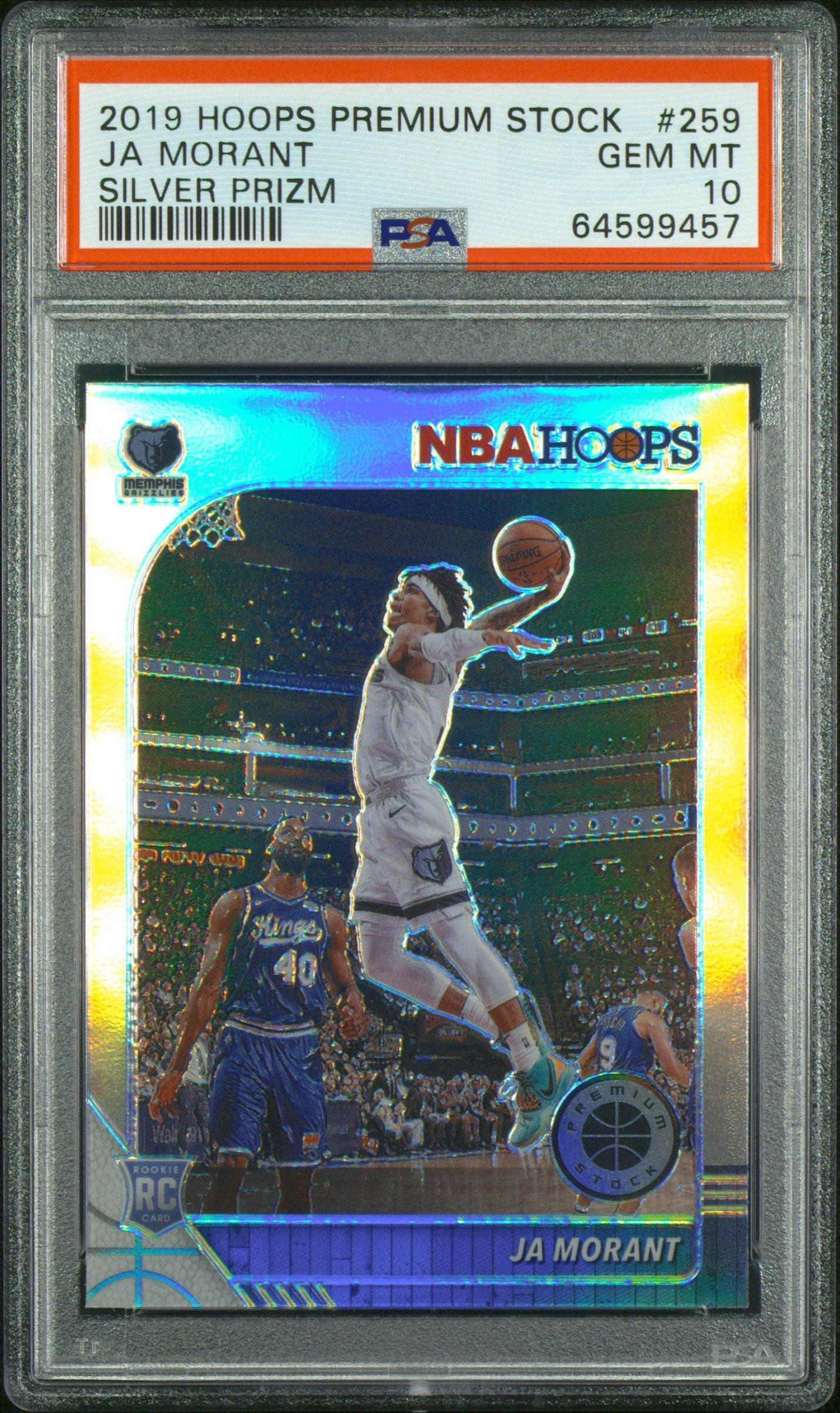 2019 Panini Hoops Premium Stock 259 Ja Morant Silver Prizm PSA 10