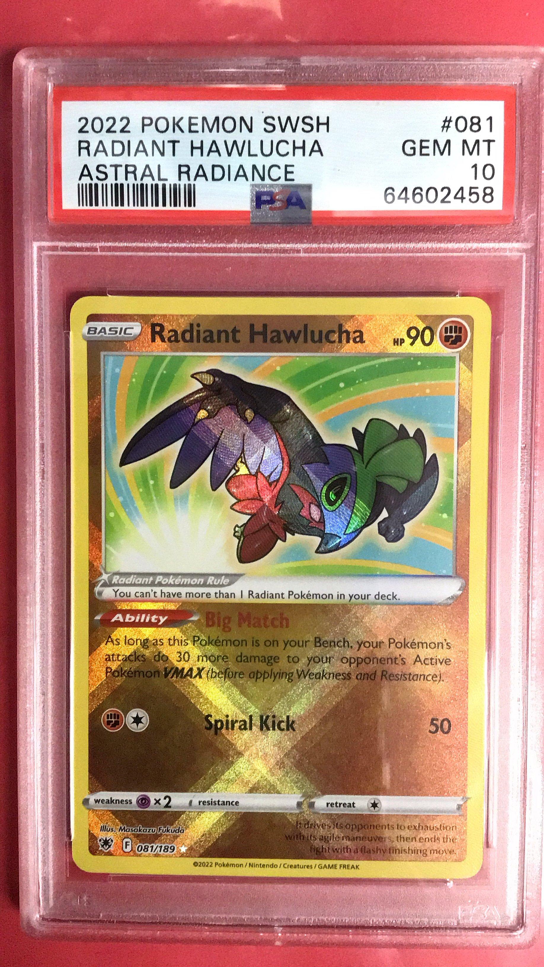 2022 Pokemon Sword & Shield Astral Radiance 081 Radiant Hawlucha PSA