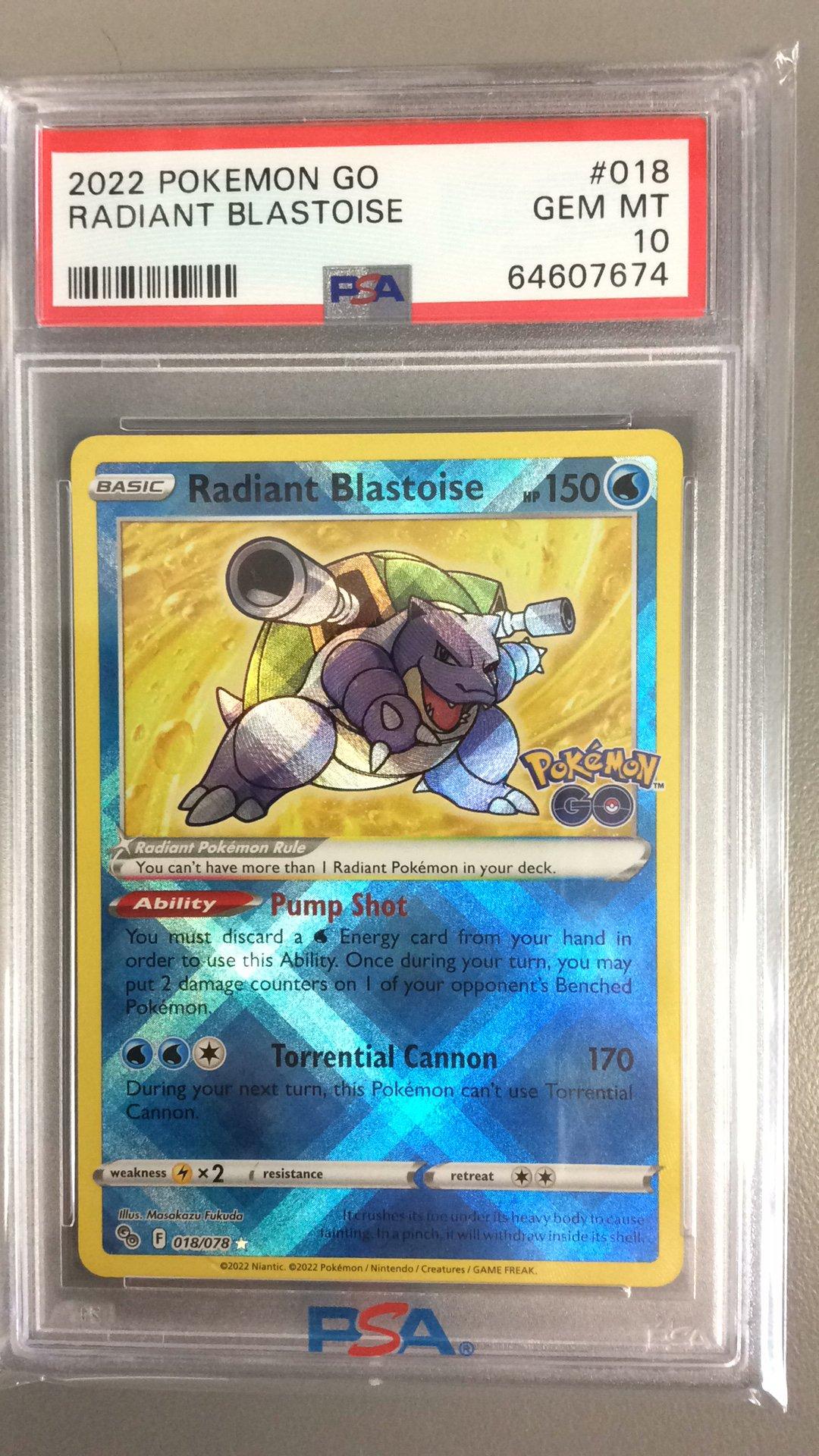 2022 Pokemon Go 018 Radiant Blastoise PSA
