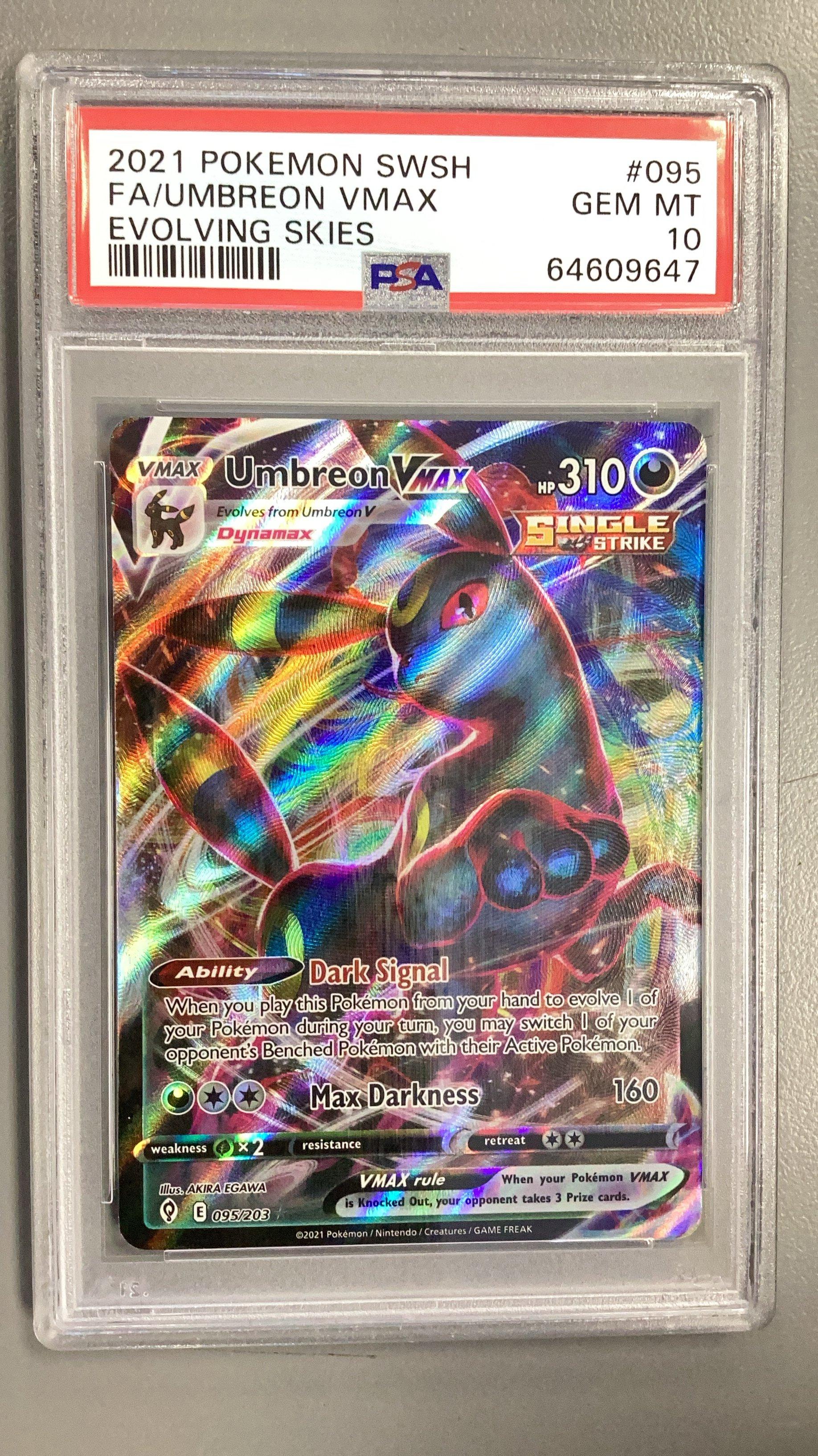 2021 Pokemon Sword & Shield Evolving Skies 095 Full Art/umbreon Vmax PSA