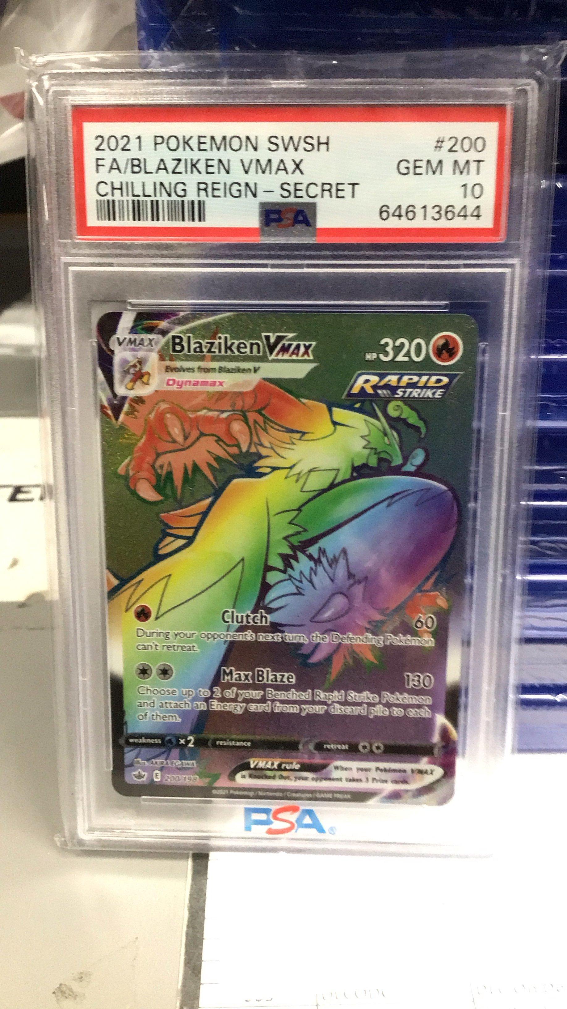 2021 Pokemon Sword & Shield Chilling Reign Full Art/blaziken Vmax Secret PSA