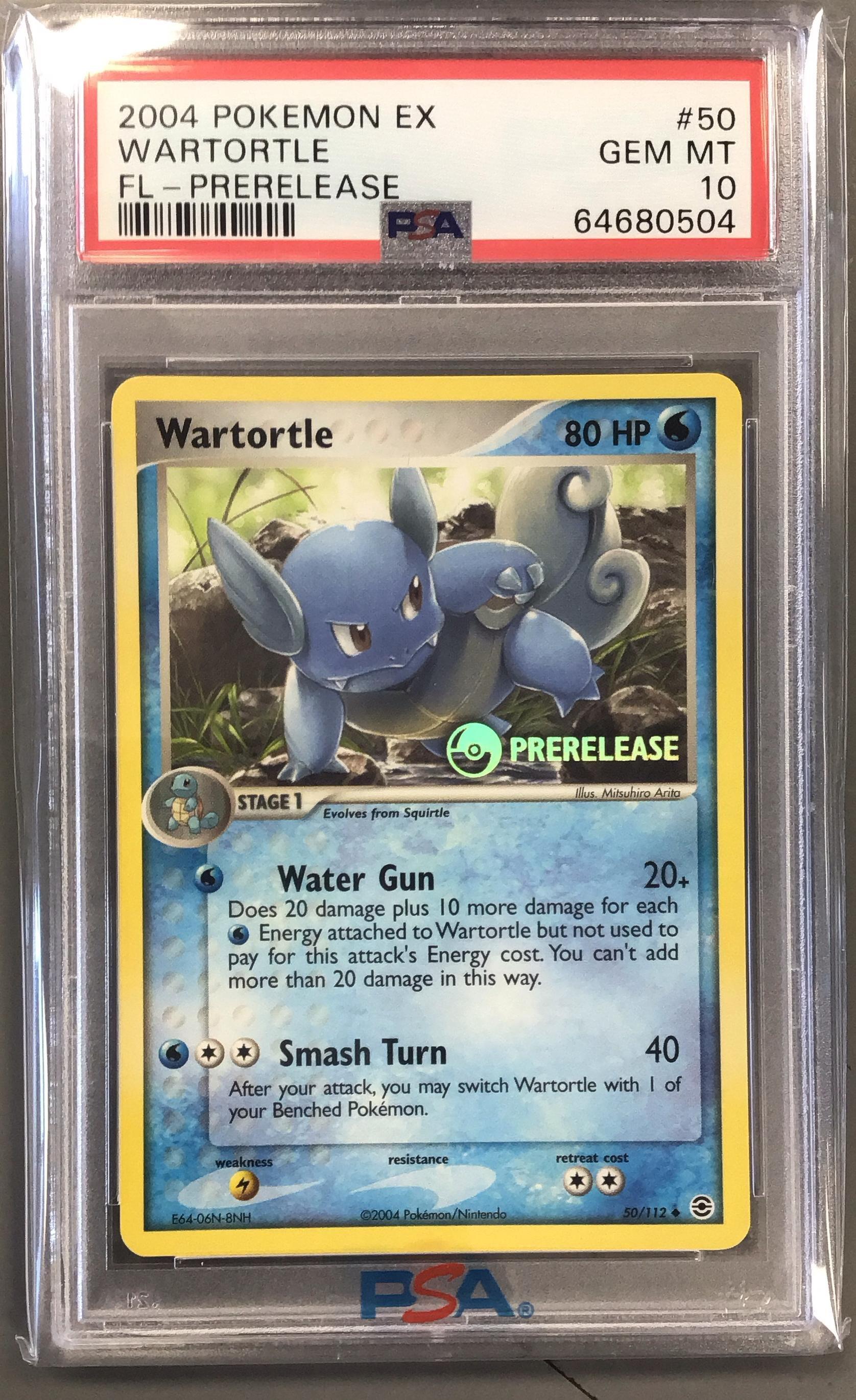 2004 Pokemon Ex Fire Red & Leaf Green 50 Wartortle Prerelease PSA
