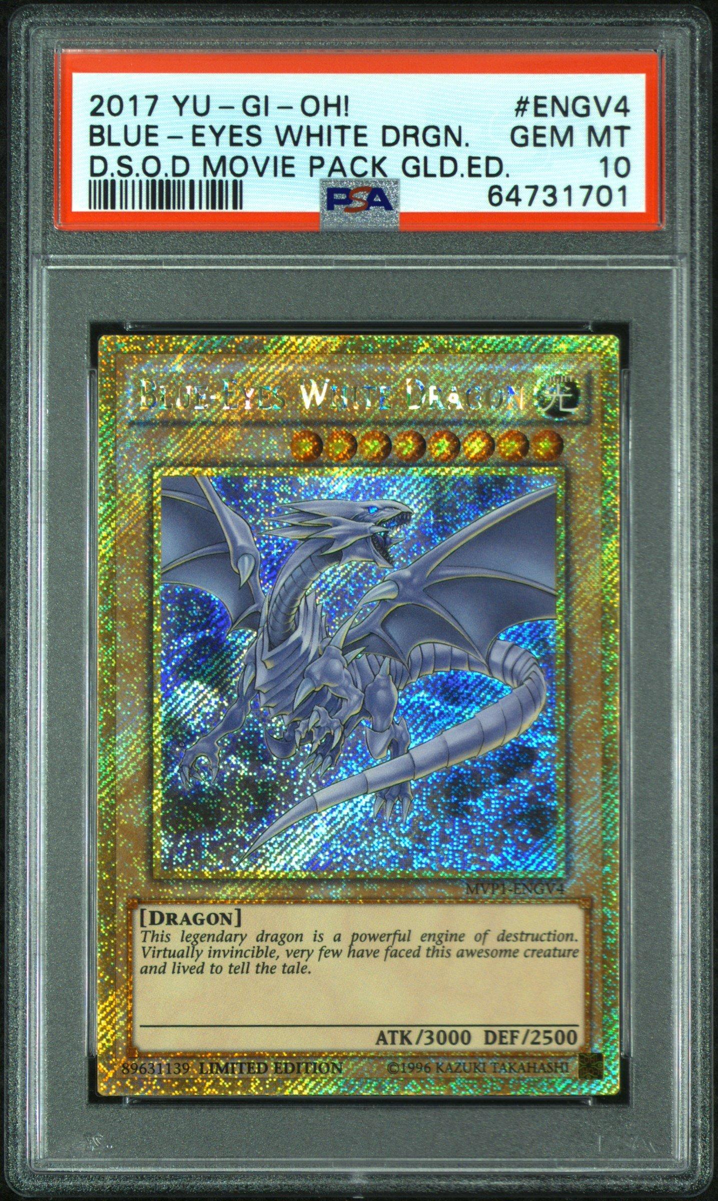 2017 Yu-gi-oh! The Dark Side Of Dimensions Movie Pack Gold Edition Engv4  Blue-eyes White Dragon PSA 10 Graded Card | GameStop