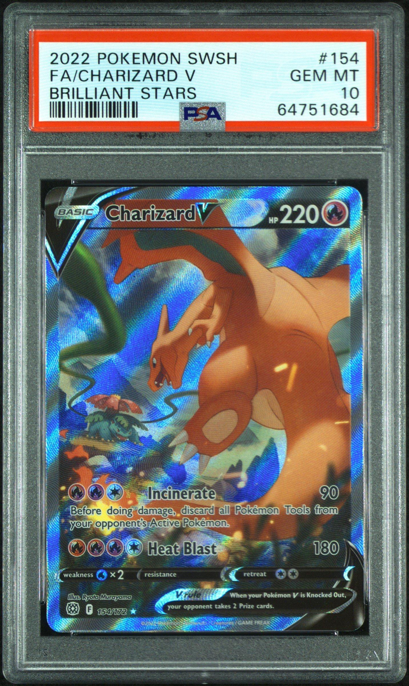 2022 Pokemon Sword & Shield Brilliant Stars Fa/charizard V PSA 10