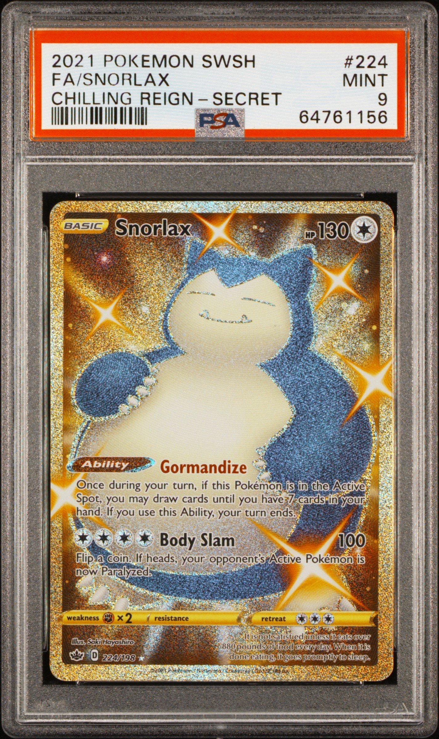 2021 Pokemon Sword & Shield Chilling Reign 224 Full Art/snorlax