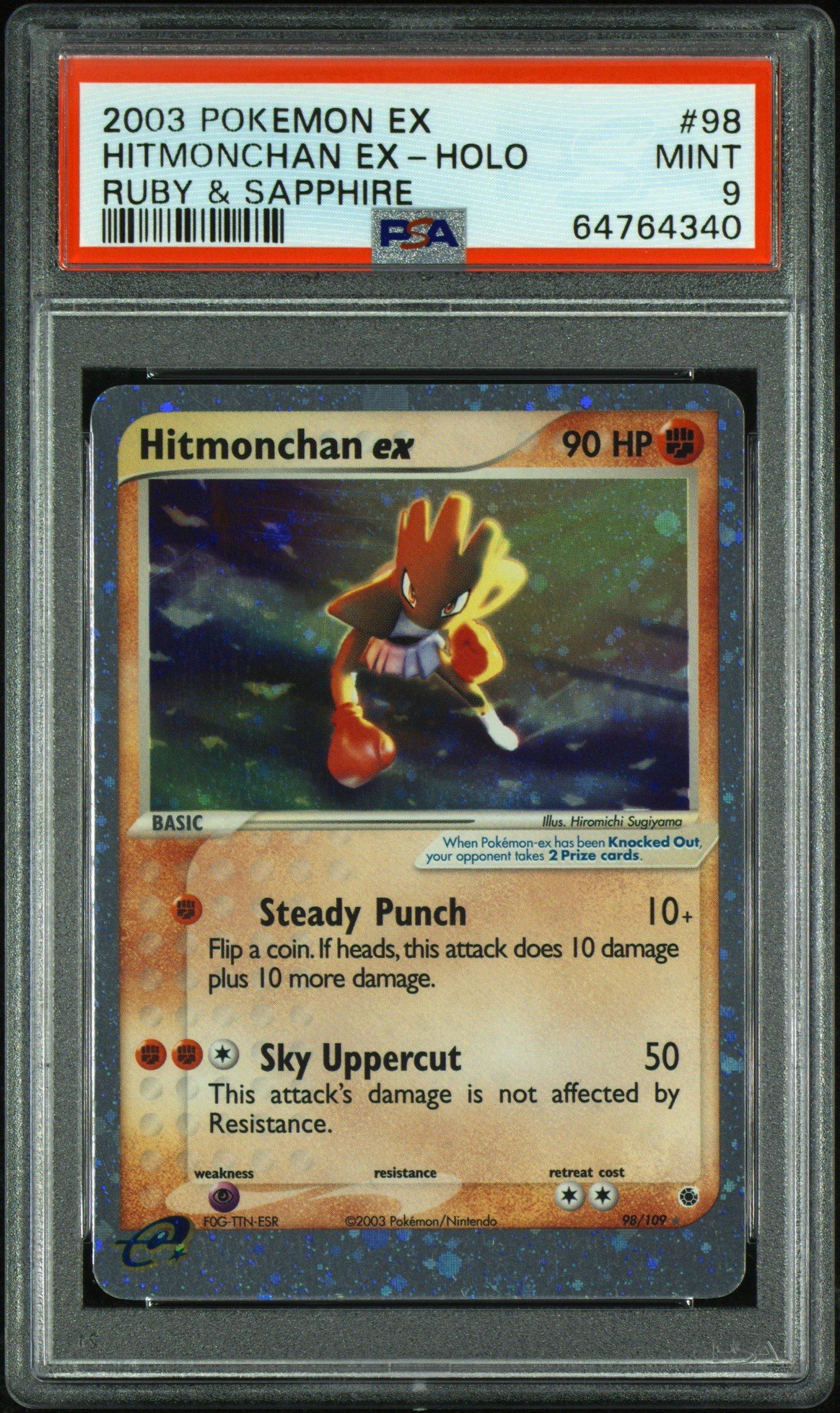 2003 Pokemon Ex Ruby & Sapphire 98 Hitmonchan Ex-holo PSA 9 Graded