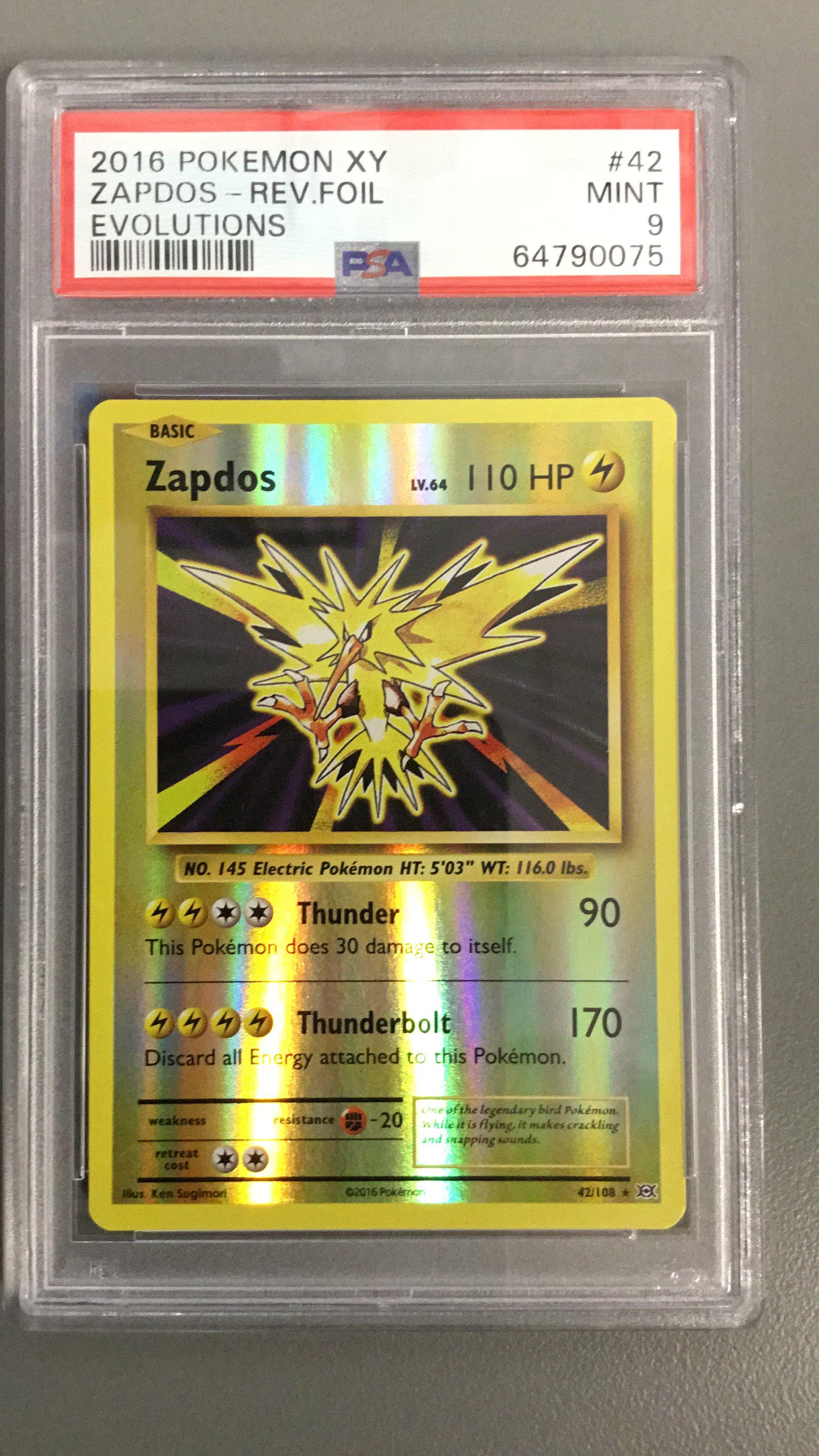 ポケモンカードPSA9 2016 Pokemon Xy Evolutions 42 Zapdos-reverse Foil PSA 9 Graded