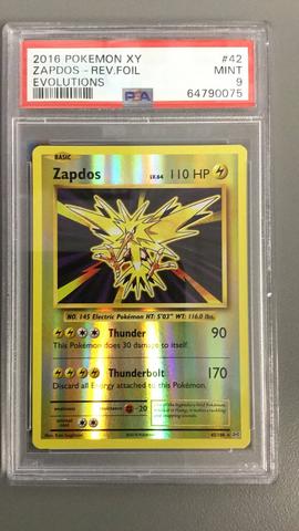 2016 Pokemon Xy Evolutions 42 Zapdos-reverse Foil PSA 9 Graded