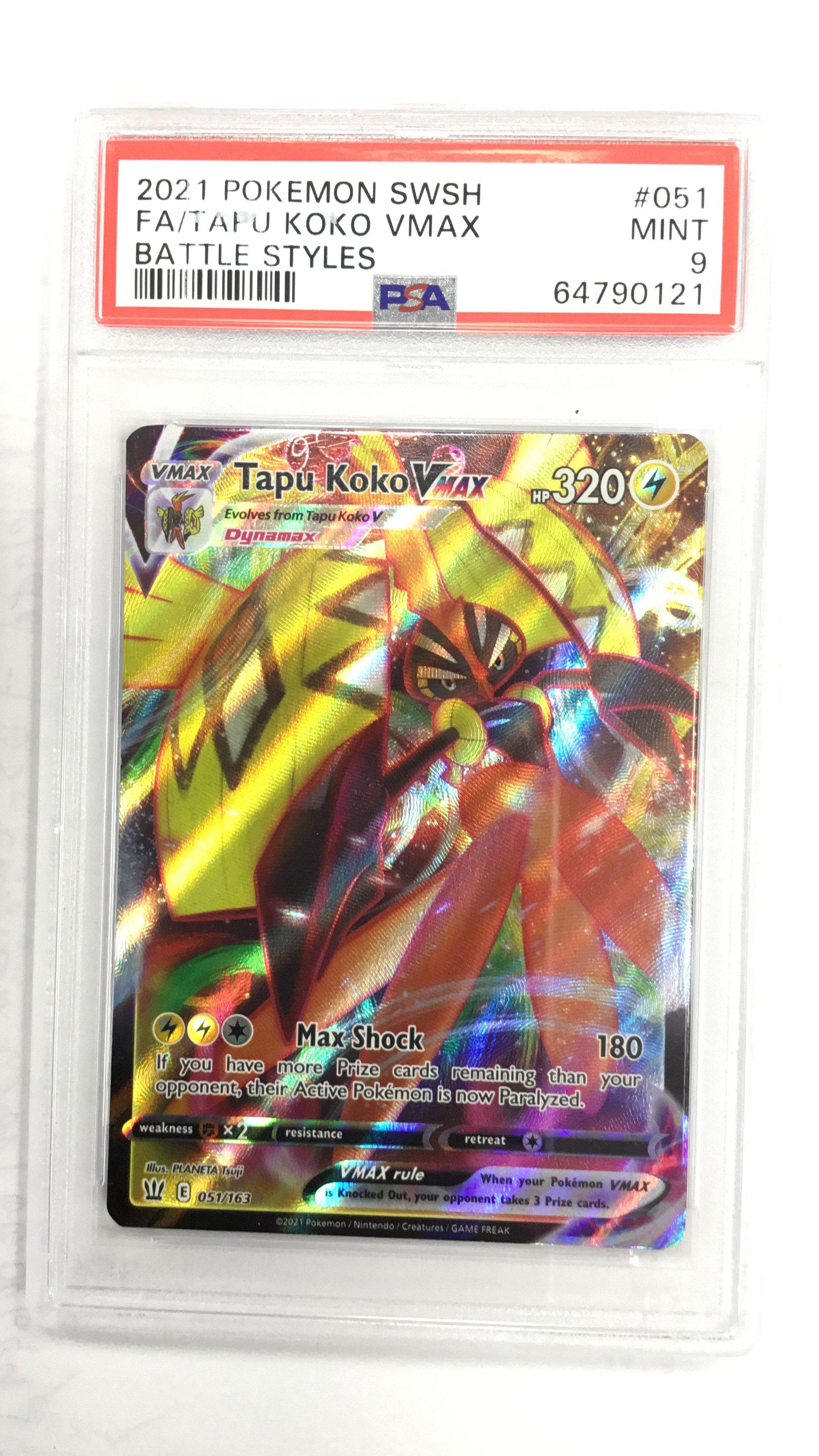 2021 Pokemon Sword & Shield Battle Styles 051 Full Art/tapu Koko Vmax PSA