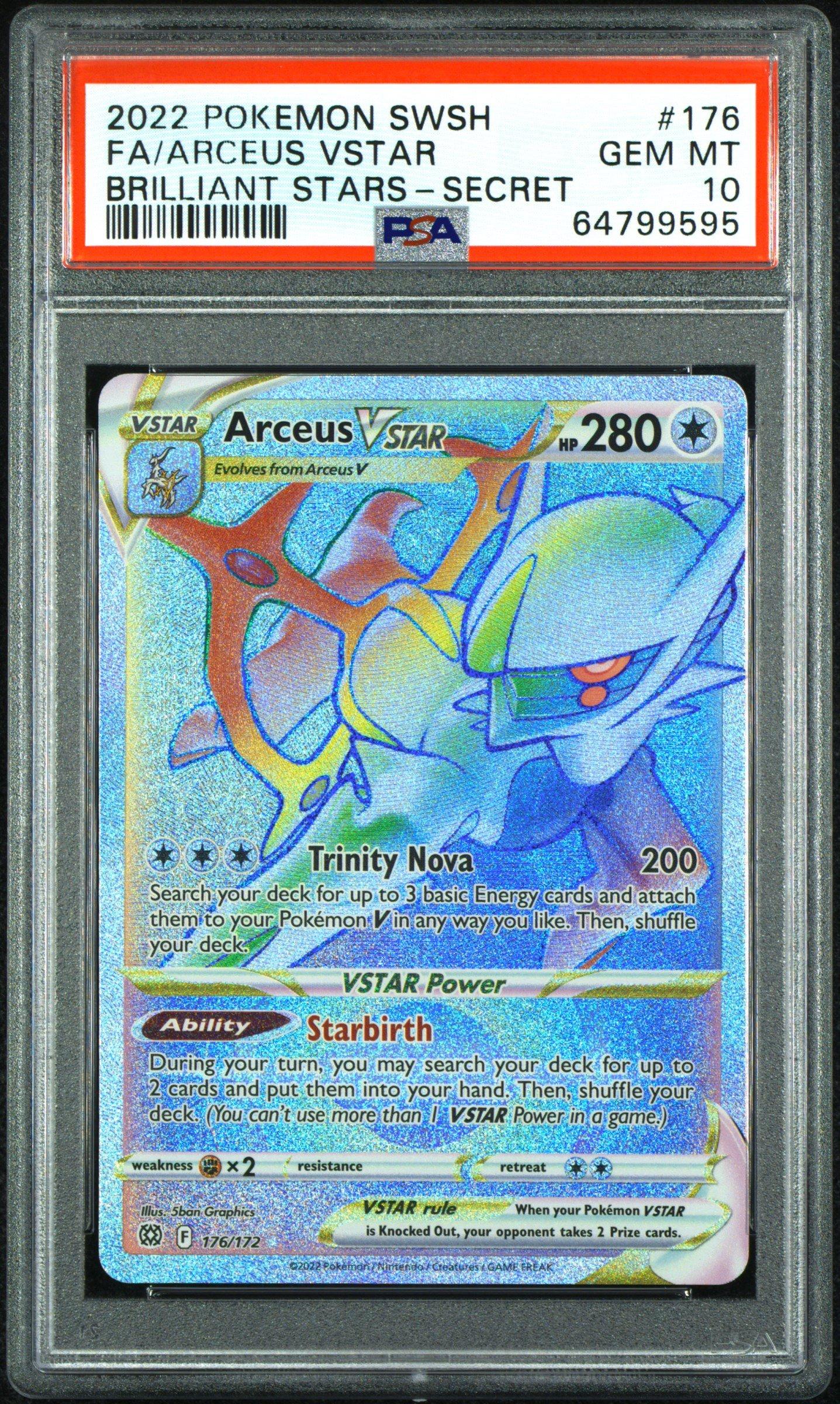 2022 Pokemon Sword & Shield Brilliant Stars 176 Fa/arceus Vstar PSA 10 ...