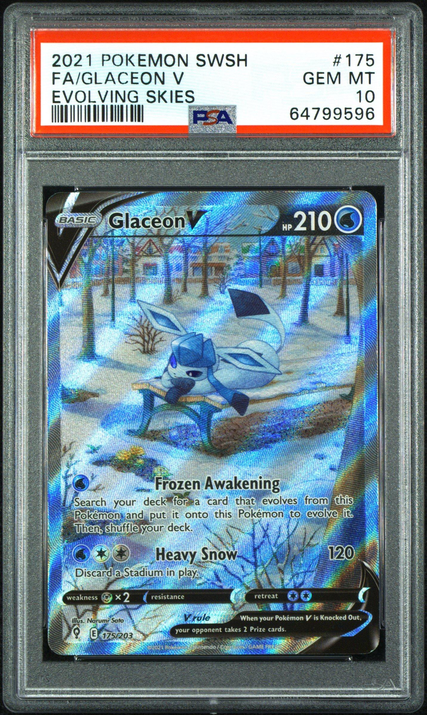 2021 Pokemon Sword & Shield Evolving Skies Full Art/glaceon V PSA