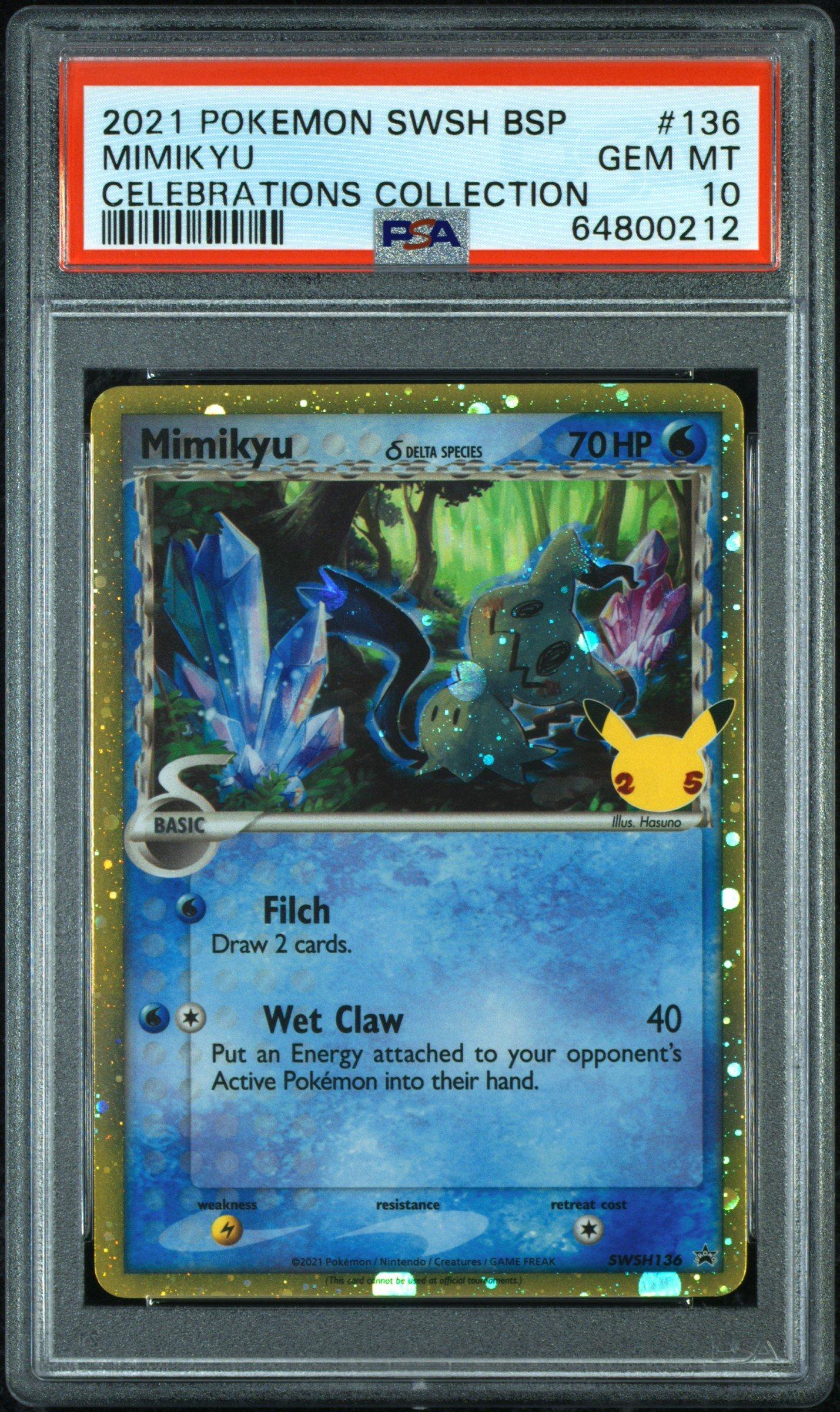 2021 Pokemon Swsh Black Star Promo 136 Mimikyu-holo Celebrations Collection PSA