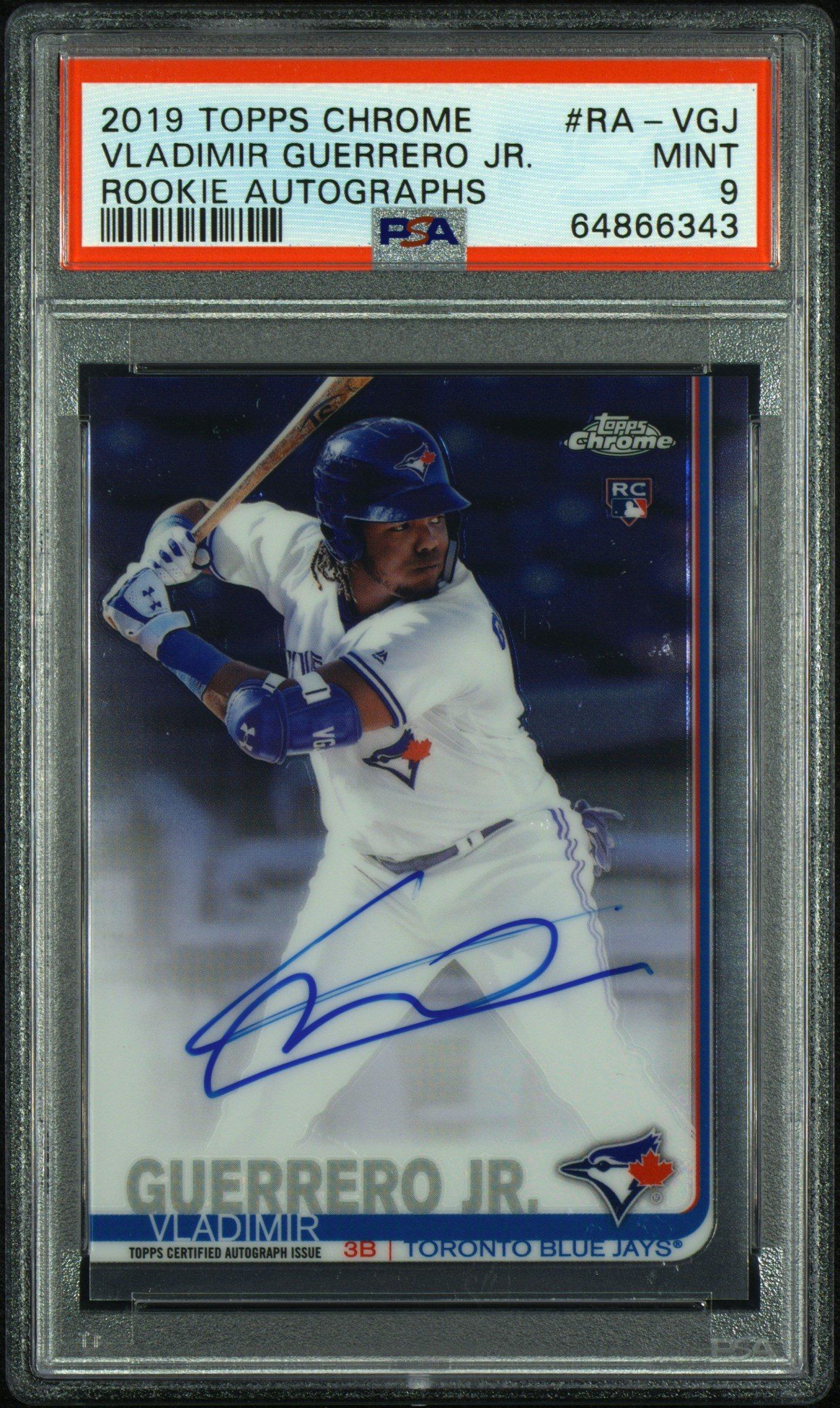 2019 Topps Chrome Rookie Autographs Ra-vgj Vladimir Guerrero Jr. PSA 9