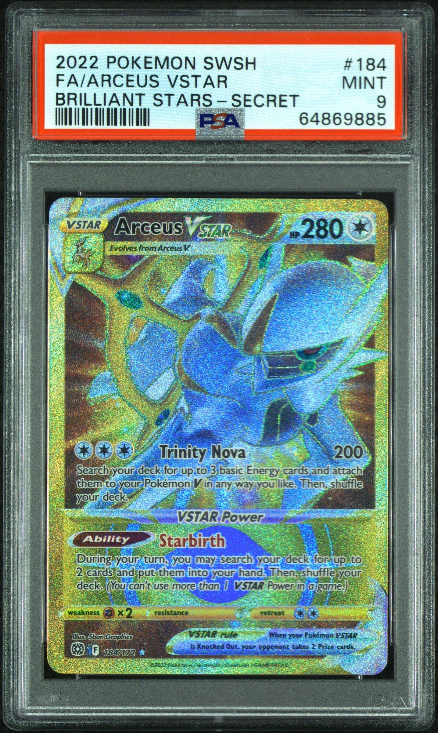 2022 Pokemon Sword & Shield Brilliant Stars 184 Fa/arceus Vstar PSA