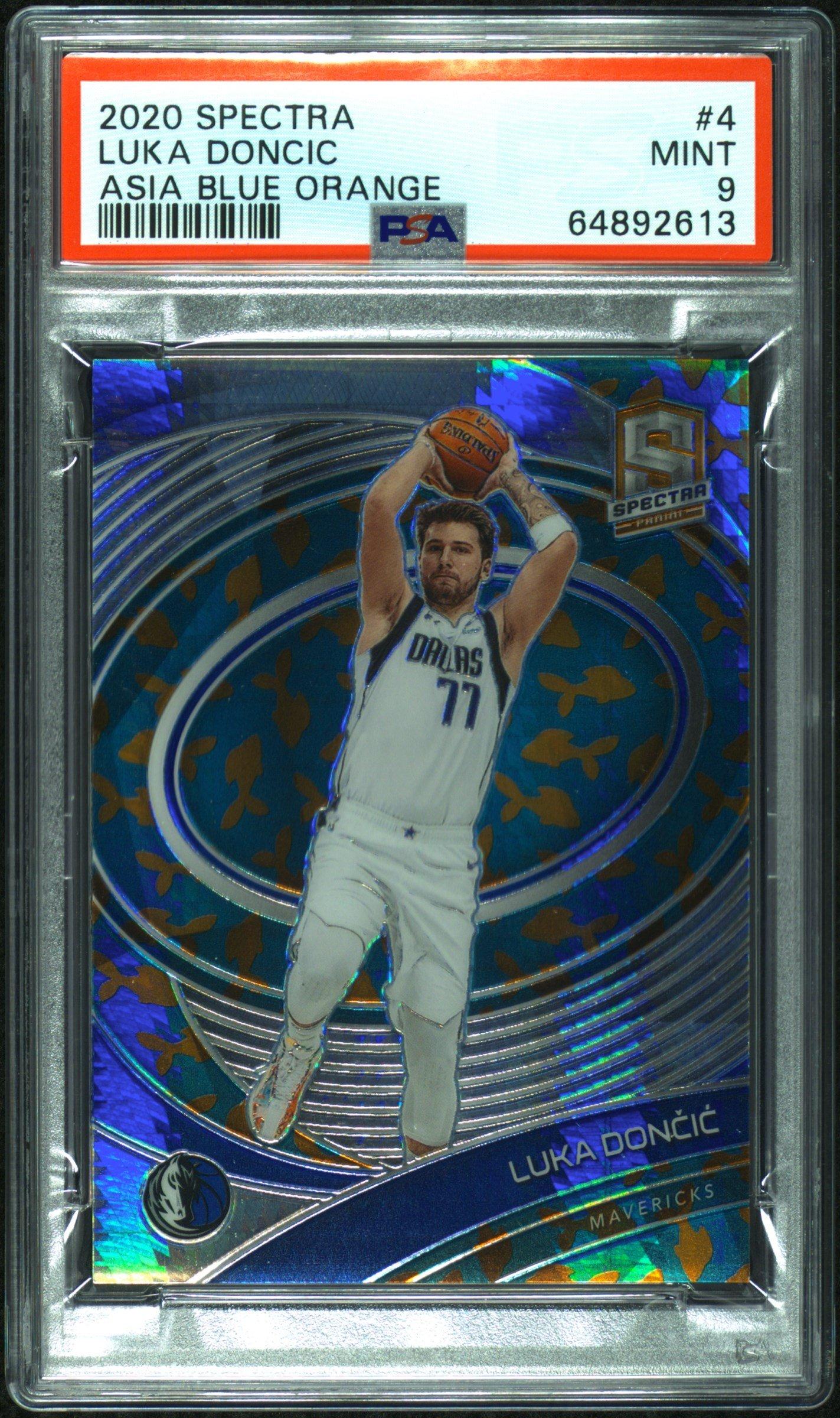 2020 Panini Spectra 4 Luka Doncic Asia Blue Orange PSA 9