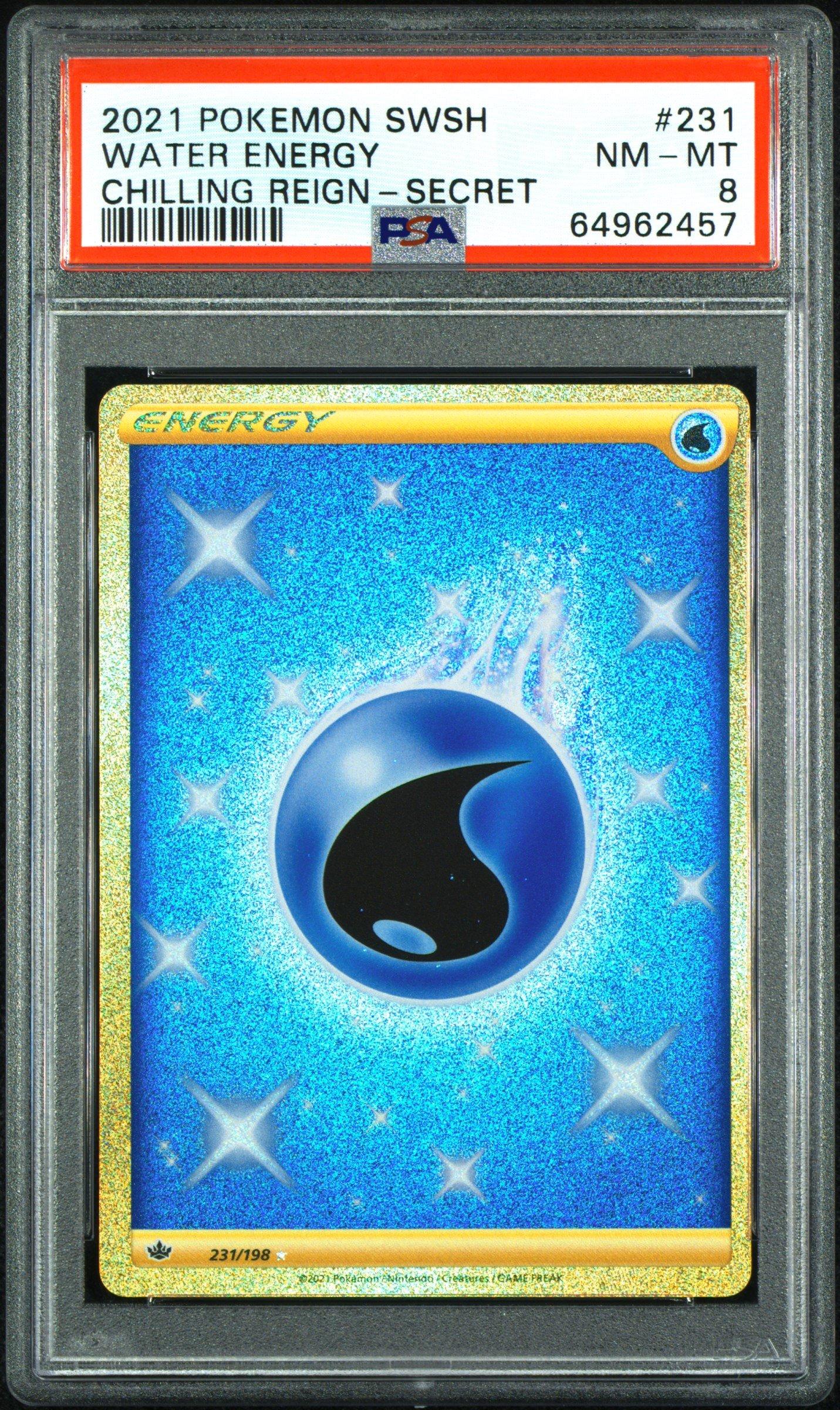2021 Pokemon Sword & Shield Chilling Reign 231 Water Energy Secret PSA