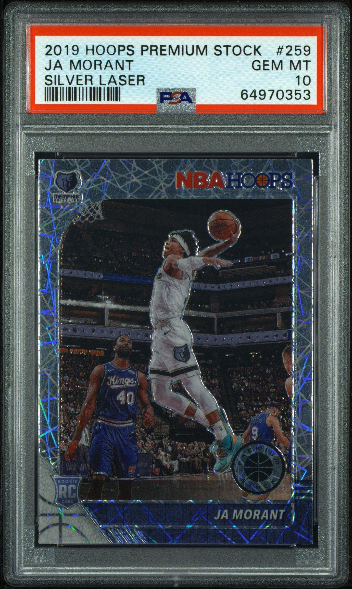 2019 Panini Hoops Premium Stock 259 Ja Morant Silver Laser PSA 10