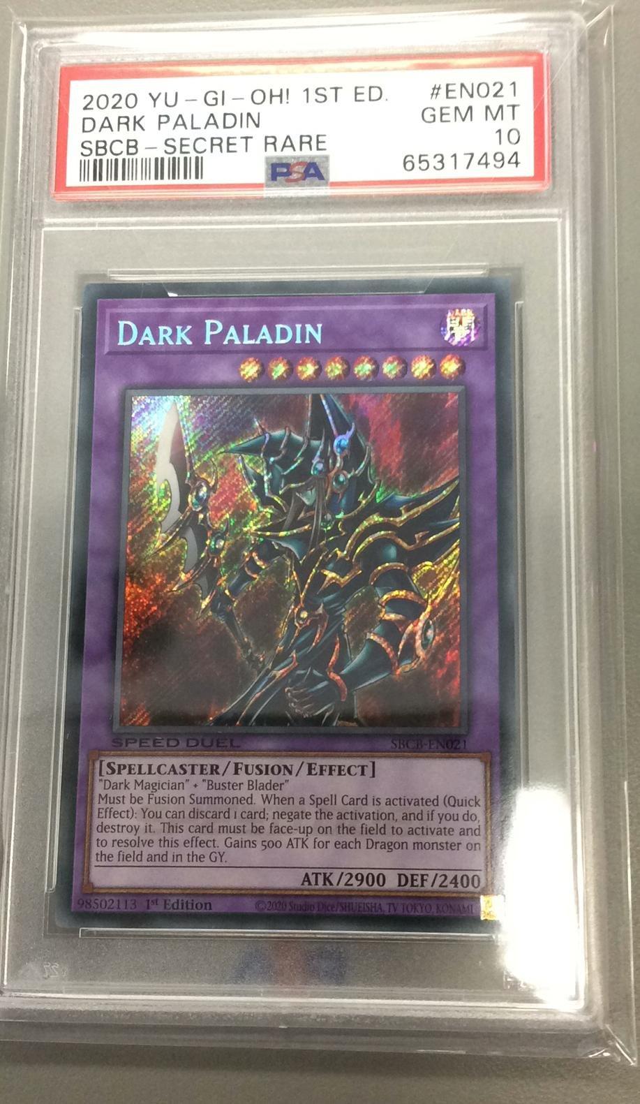 Yugioh PSA 8 Mint Dark Paladin - 1st Edition 2020 deals SBCB Secret Alternate Rare