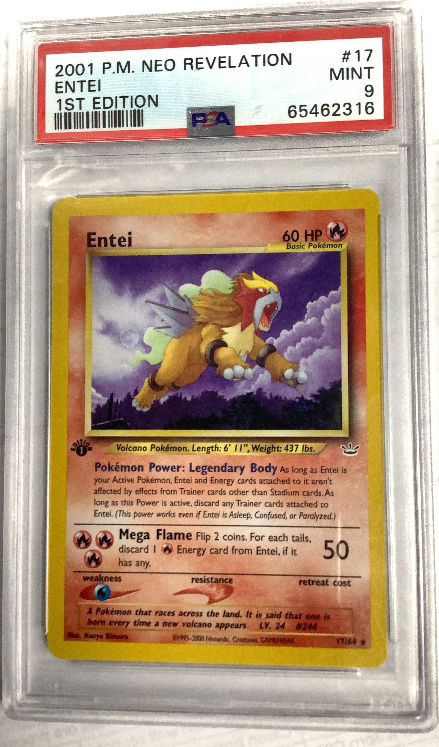 2001 Pokemon Neo Revelation 1st Edition 17 Entei PSA 9 Graded Card |  GameStop
