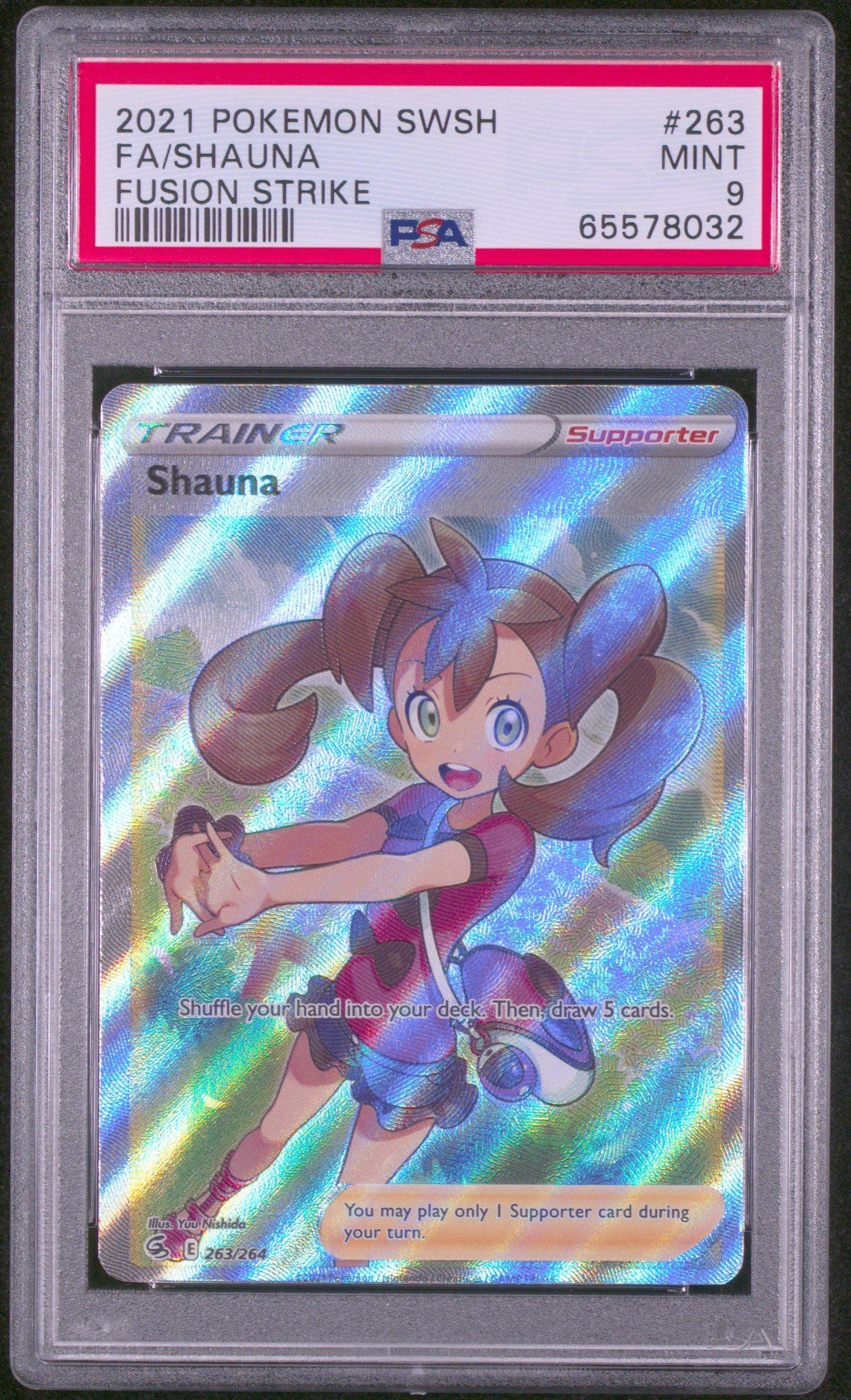 2021 Pokemon Sword & Shield Fusion Strike 263 Full Art/shauna PSA 9