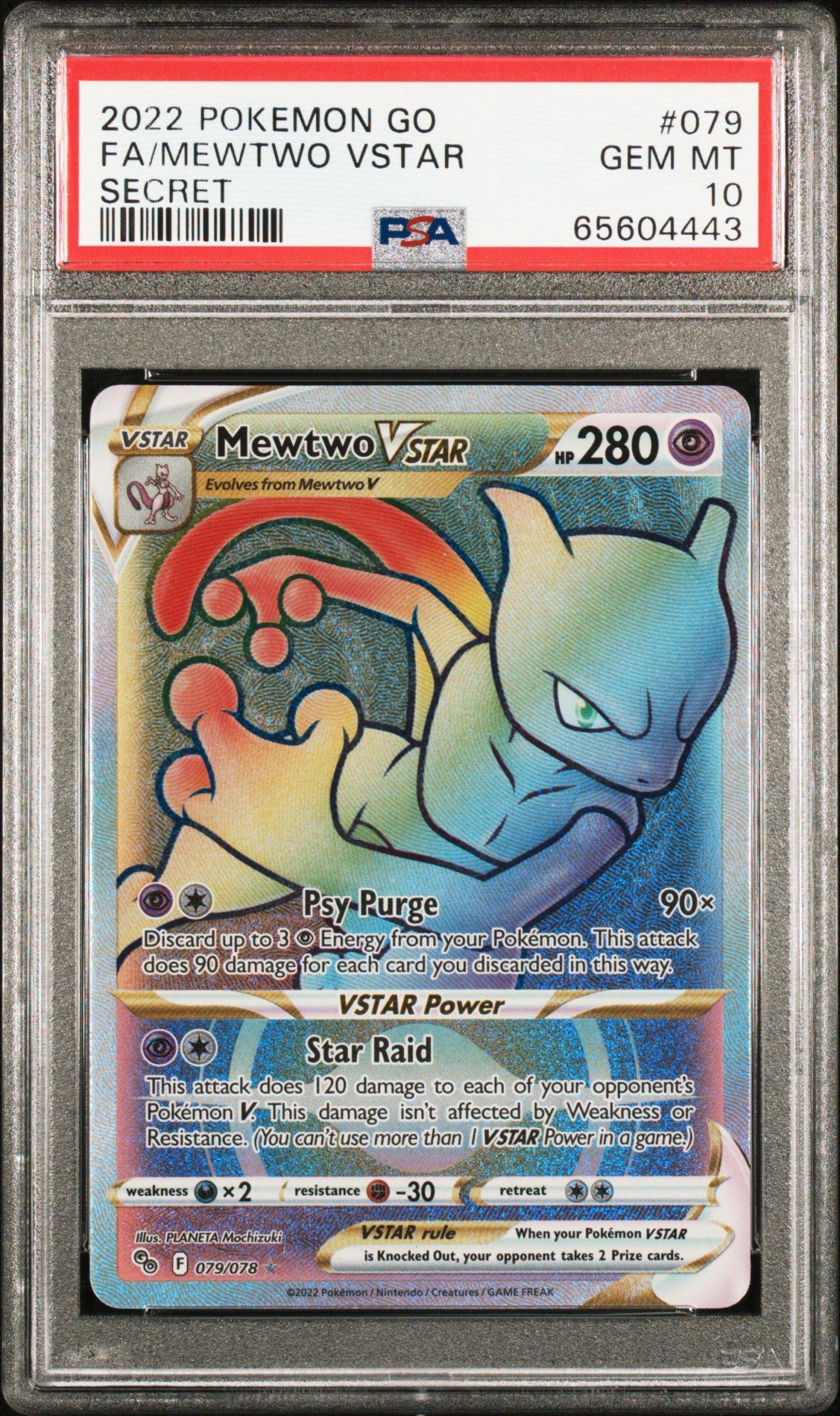 2022 Pokemon Go 079 Full Art/mewtwo Vstar Secret PSA