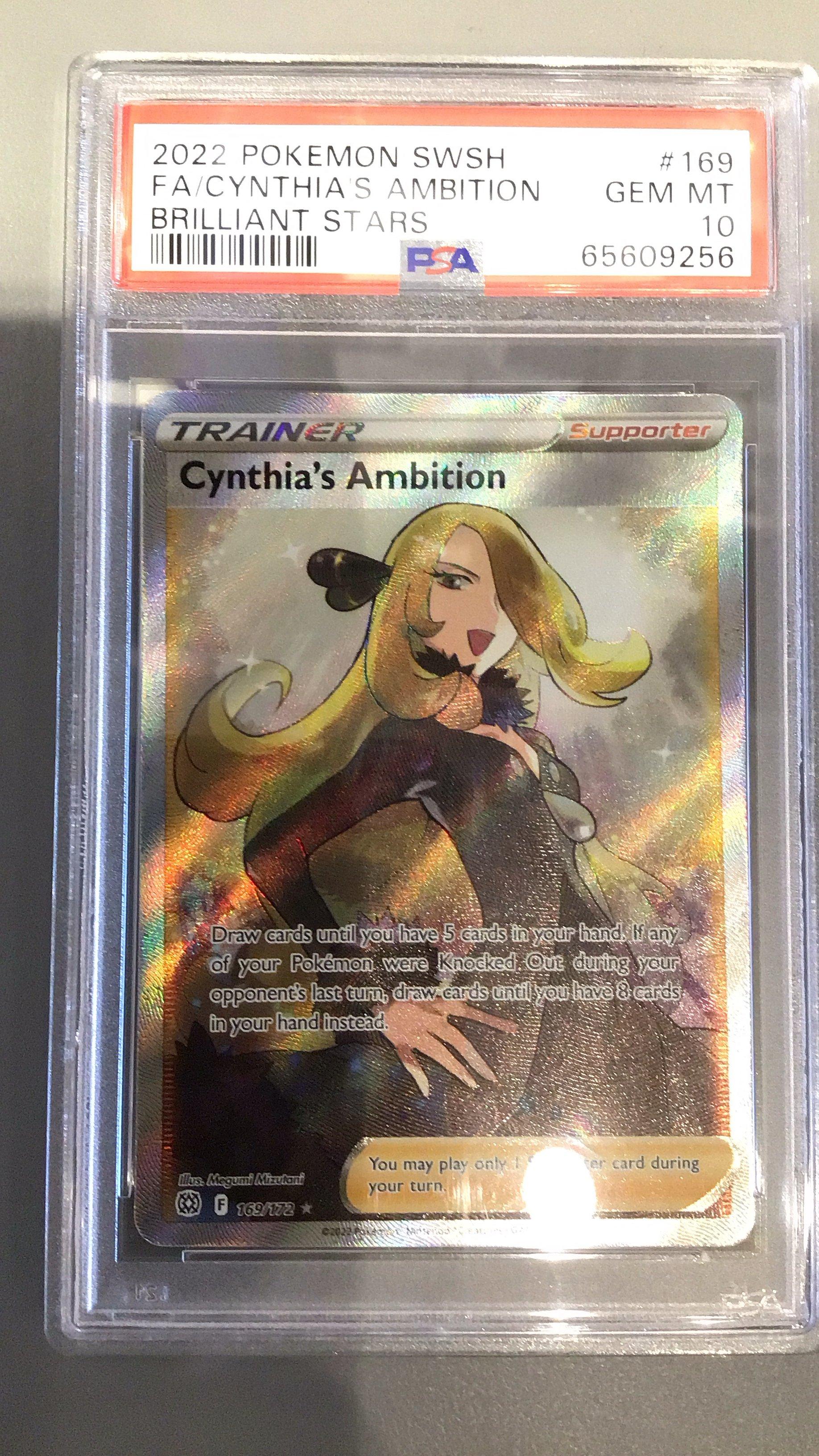 2022 Pokemon Sword & Shield Brilliant Stars 169 Full Art/cynthia's Ambition PSA 10