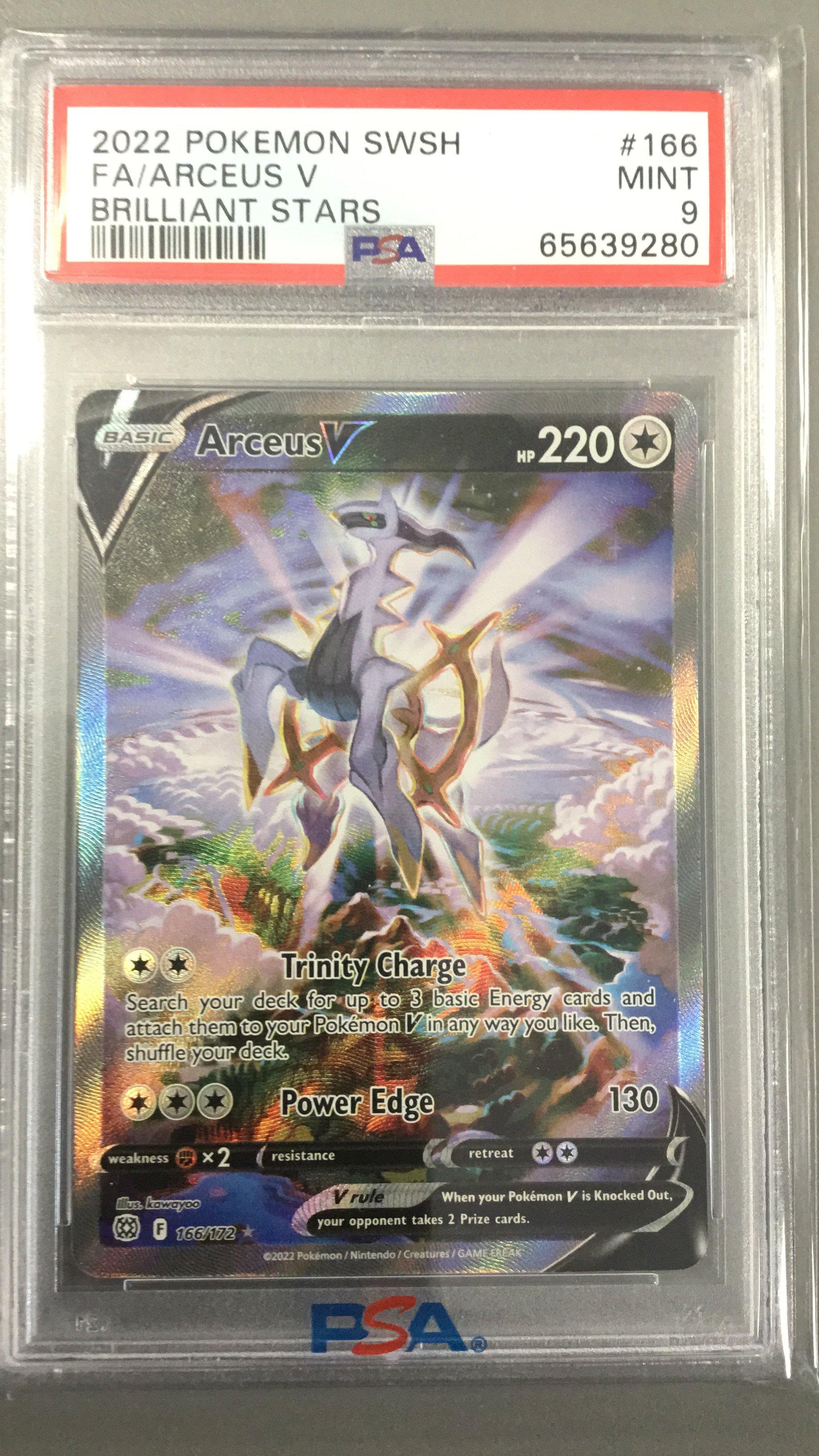 2022 Pokemon Sword & Shield Brilliant Stars 166 Full Art/arceus V PSA 9 ...