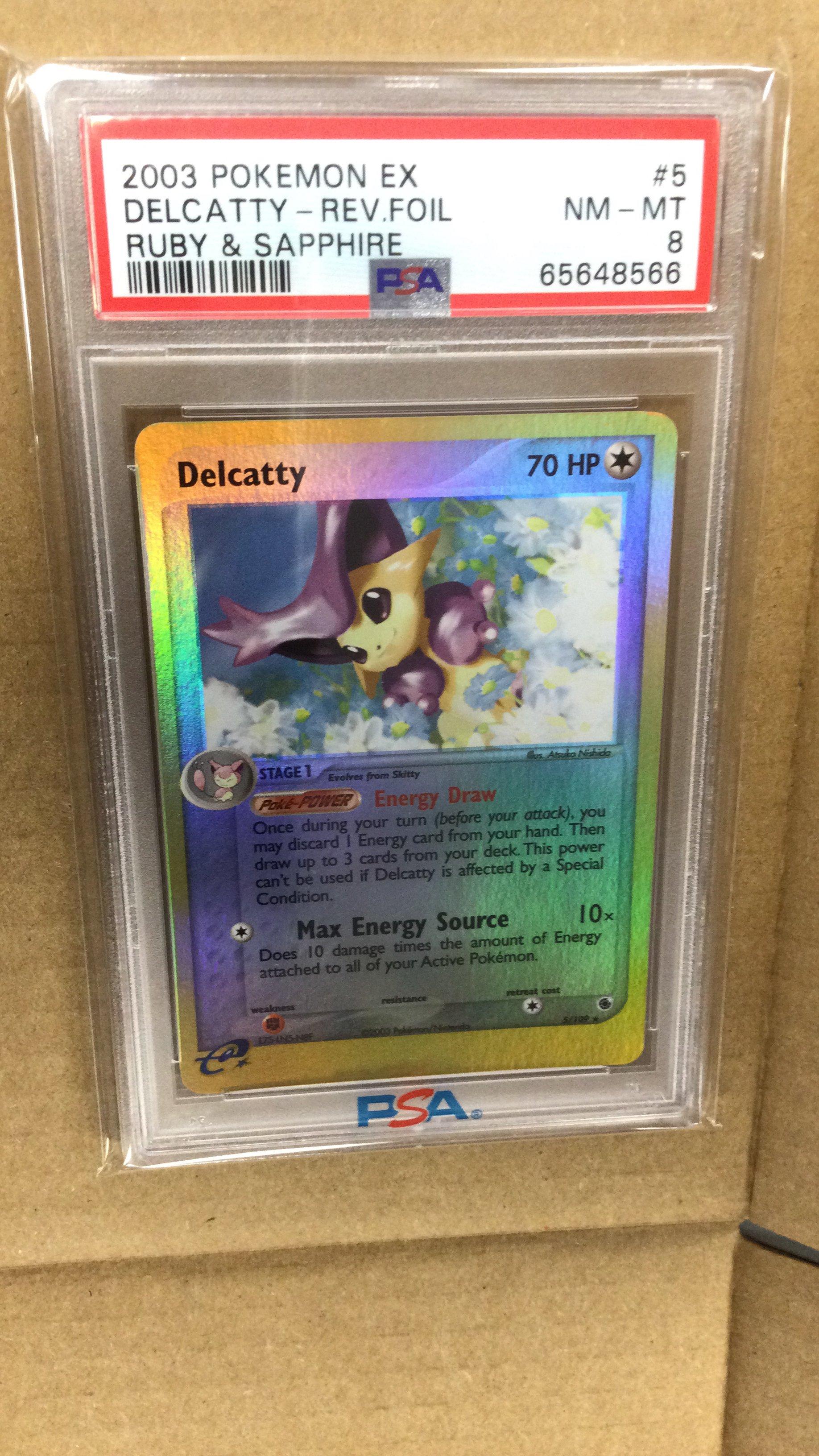 2003 Pokemon Ex Ruby & Sapphire 5 Delcatty-reverse Foil PSA 8