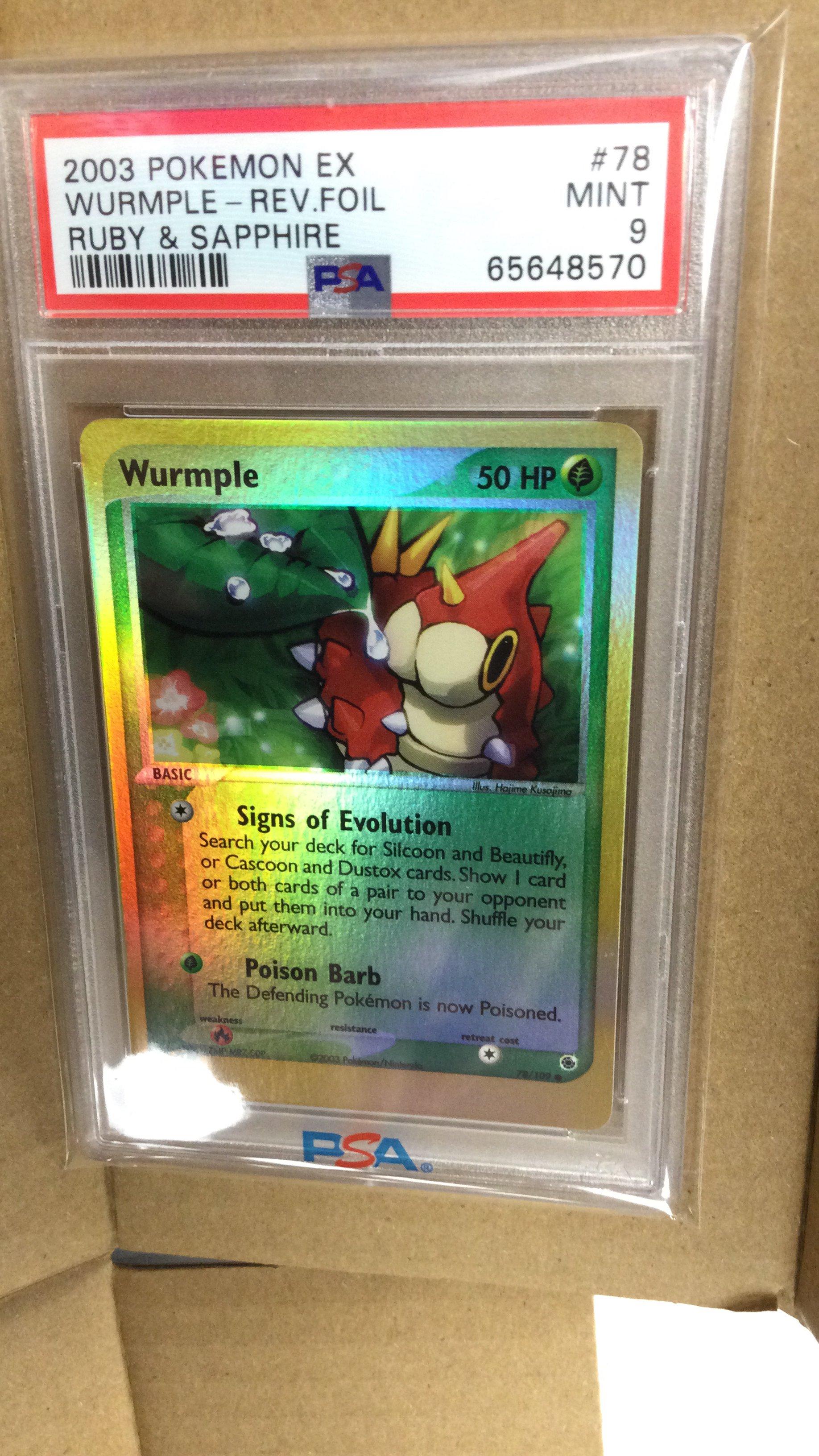 2003 Pokemon Ex Ruby & Sapphire 78 Wurmple-reverse Foil PSA 9