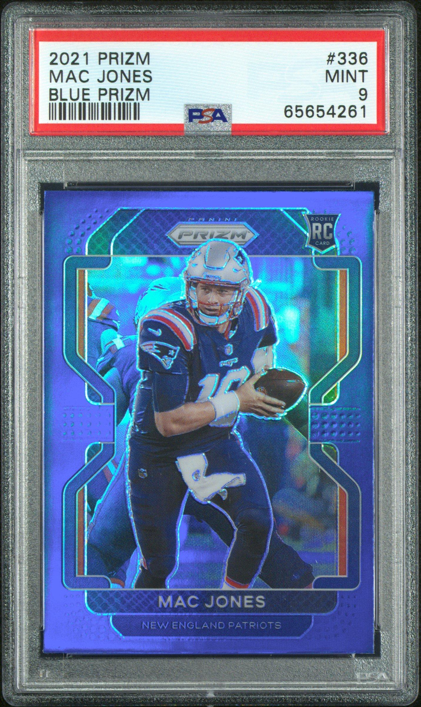 2021 Panini Prizm 336 Mac Jones Blue Prizm PSA 9
