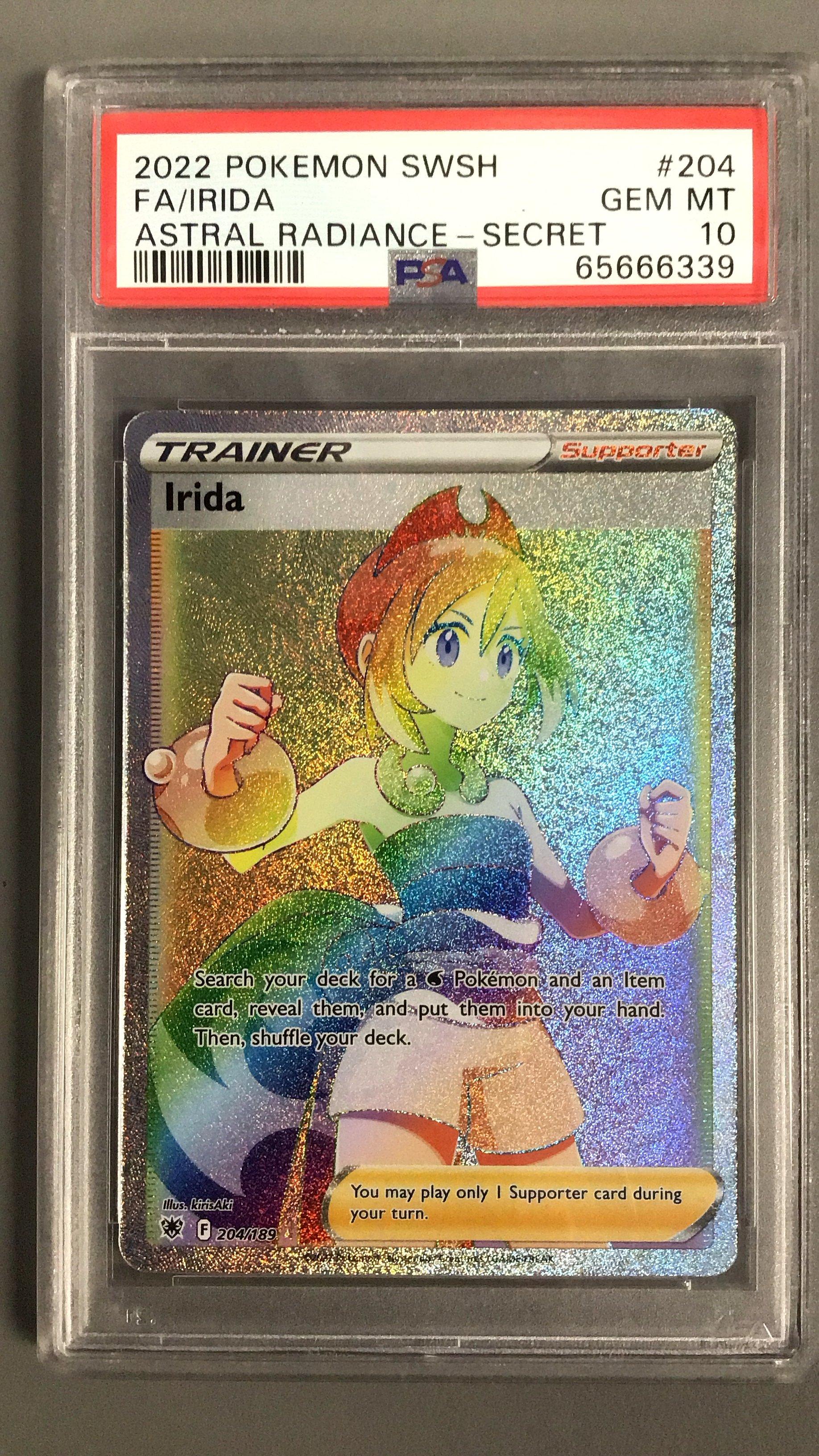 2022 Pokemon Sword & Shield Astral Radiance 204 Full Art/irida Secret PSA 10