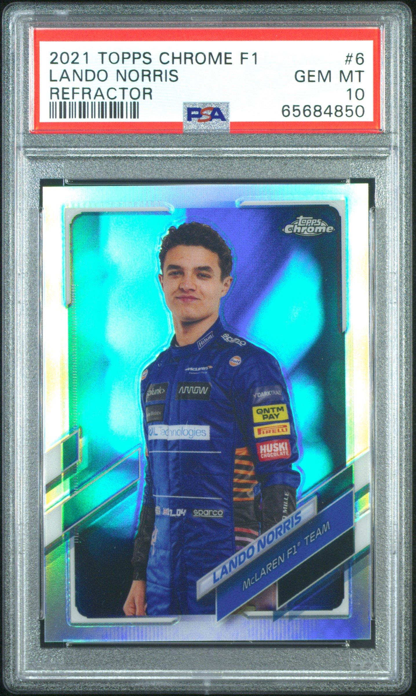 2021 Topps Chrome Formula 1 6 Lando Norris Refractor PSA