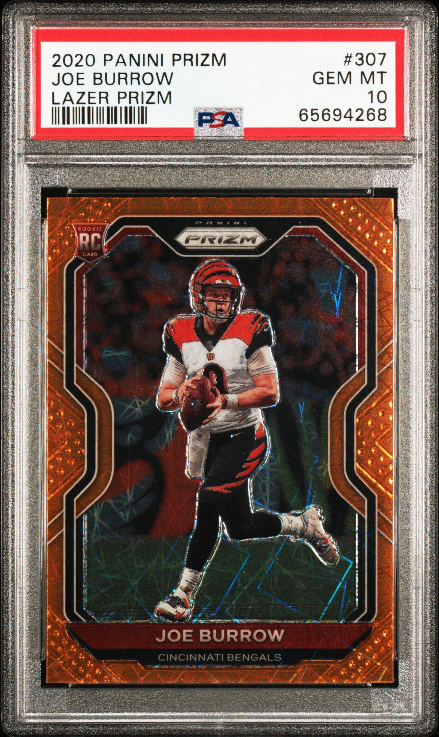 2020 Panini Prizm 307 Joe Burrow Lazer Prizm PSA 10 Graded Card