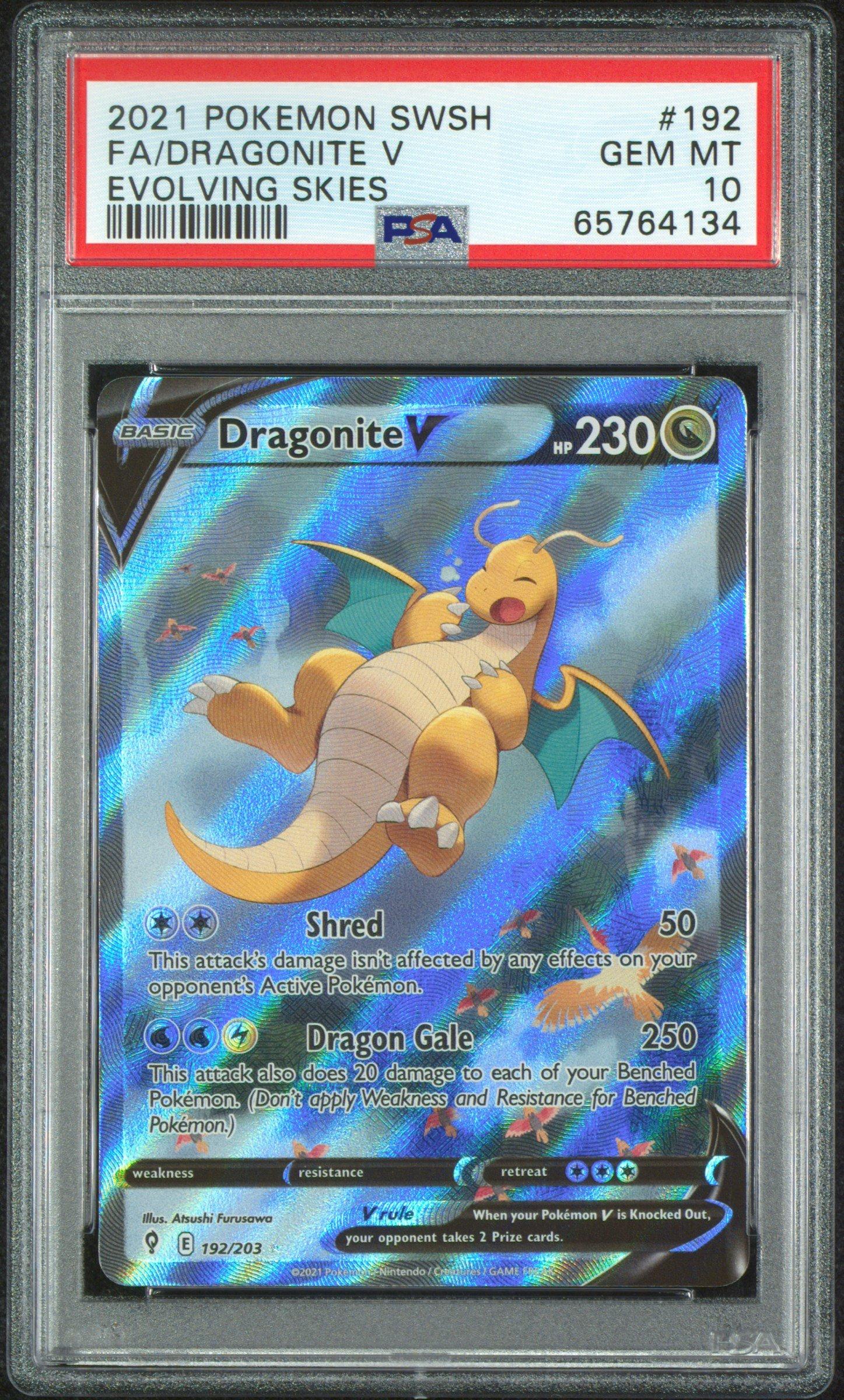 dragonite v pokemon card price Dragonite V 2021 Sword & Shield: Evolving Skies #192/203 Holo (Alternate  Full Art) Price Guide