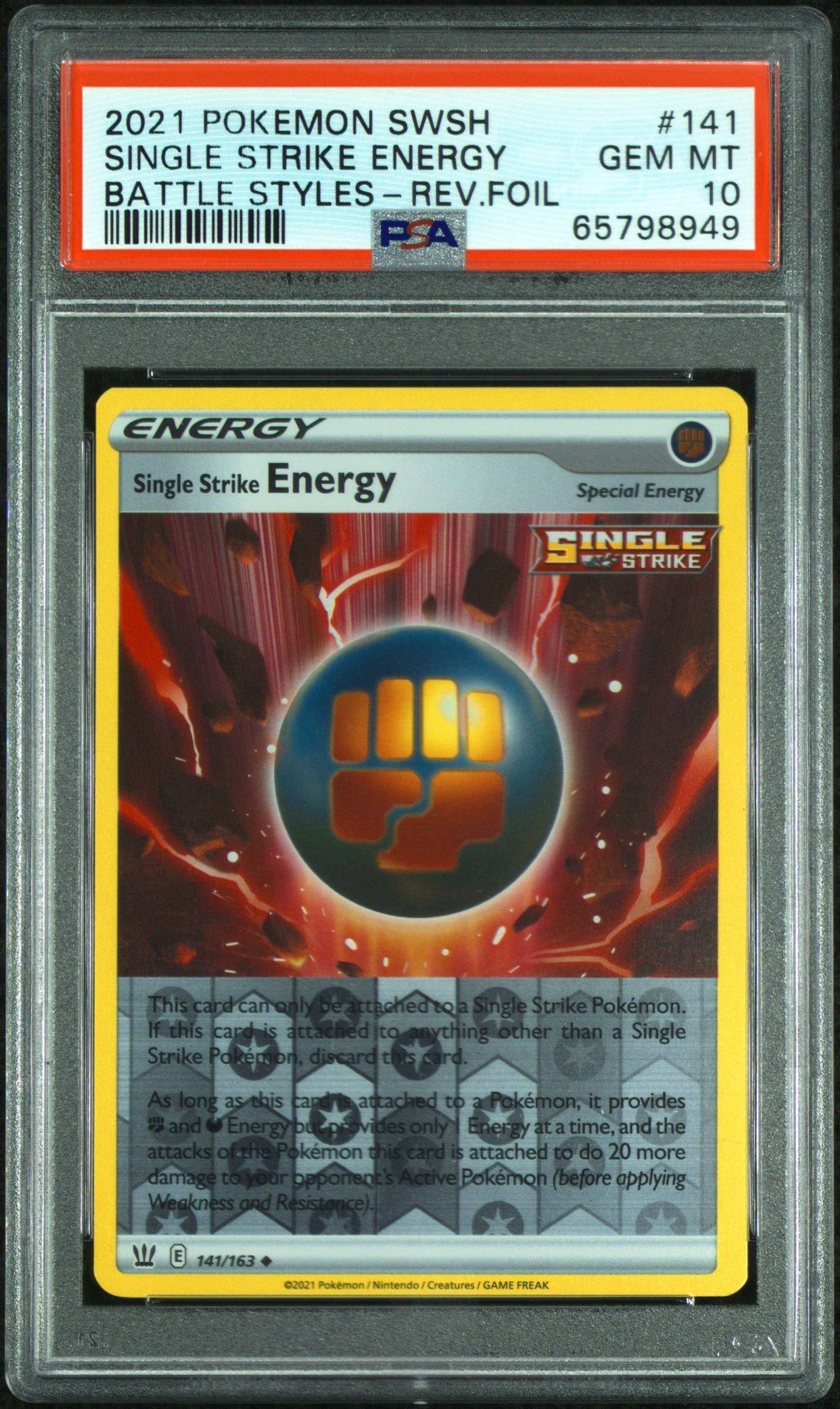 2021 Pokemon Sword & Shield Battle Styles 141 Single Strike Energy-reverse  Foil PSA 10 | GameStop