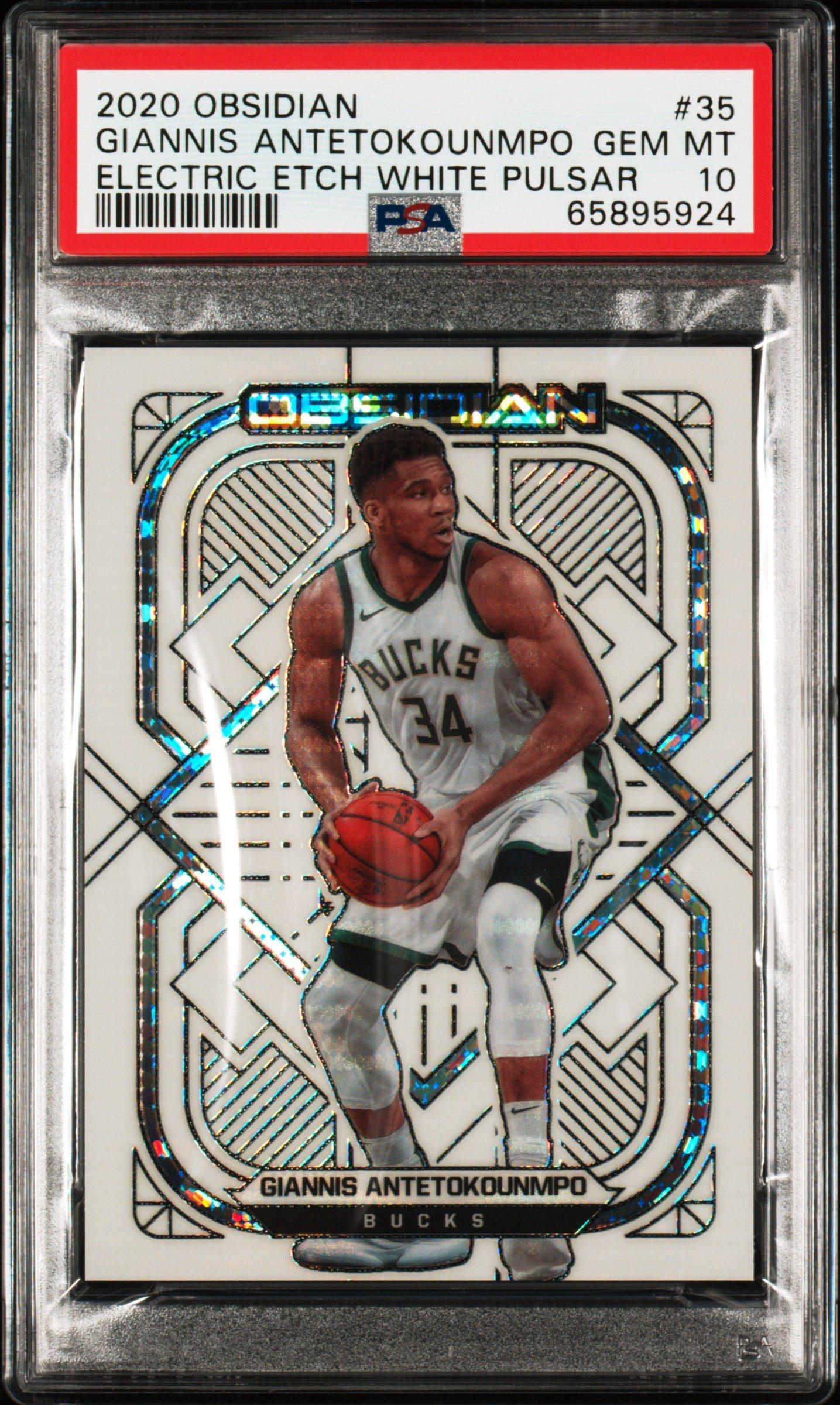 2020 Panini Obsidian 35 Giannis Antetokounmpo Electric Etch White