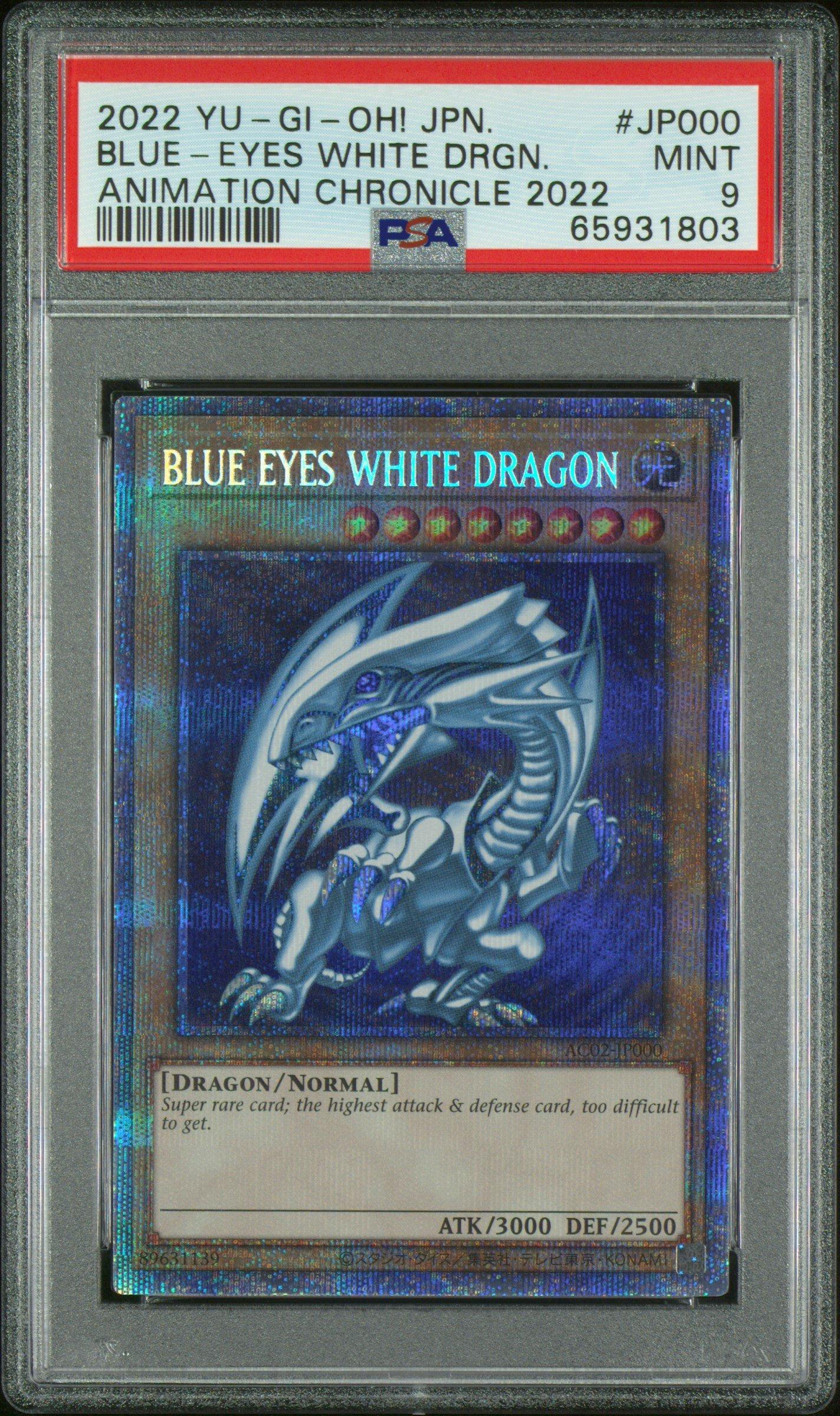 2022 Yu-gi-oh! Japanese Animation Chronicle 2022 Jp000 Blue Eyes White Dragon PSA