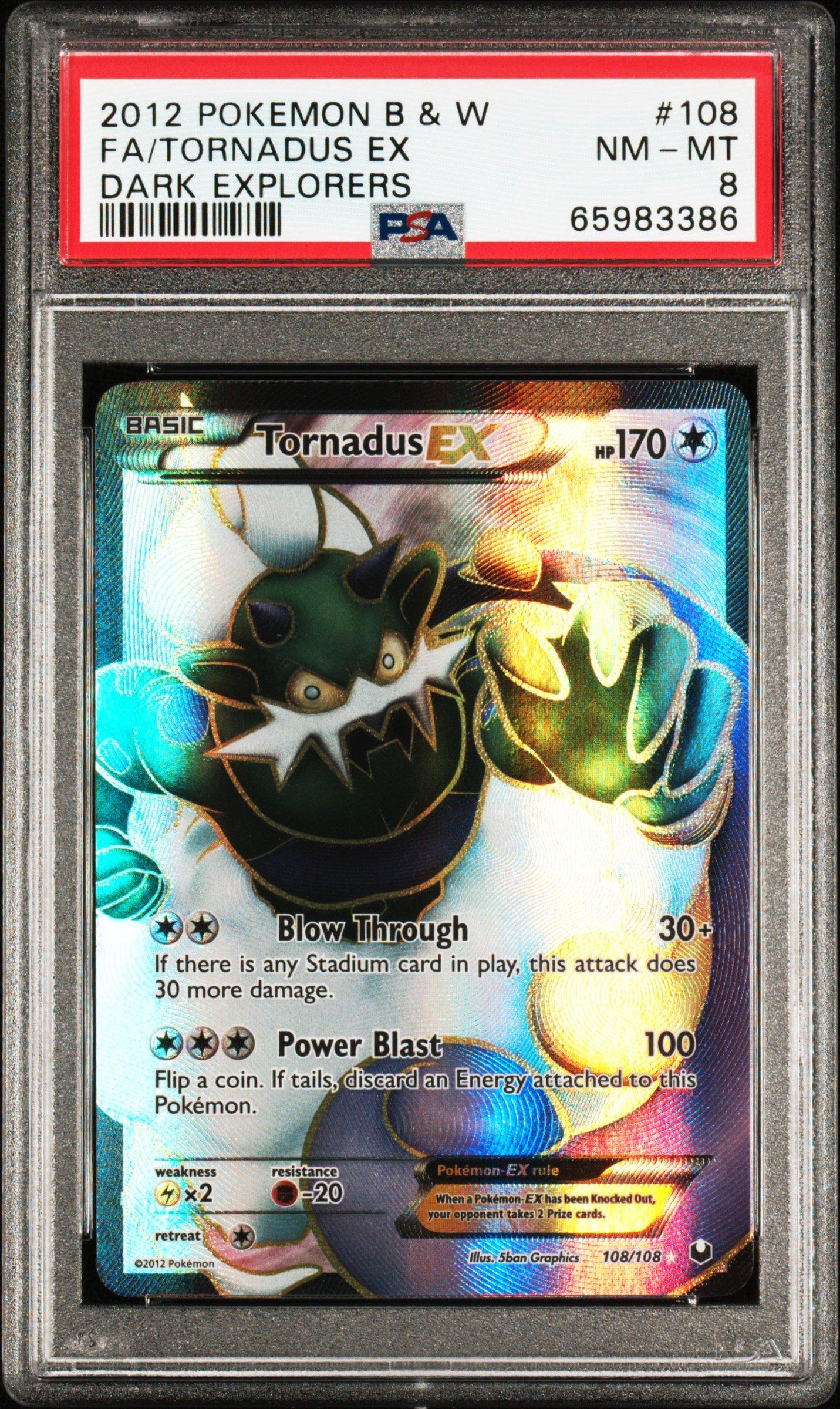2012 Pokemon Black & White Dark Explorers 108 Full Art/tornadus Ex PSA 8
