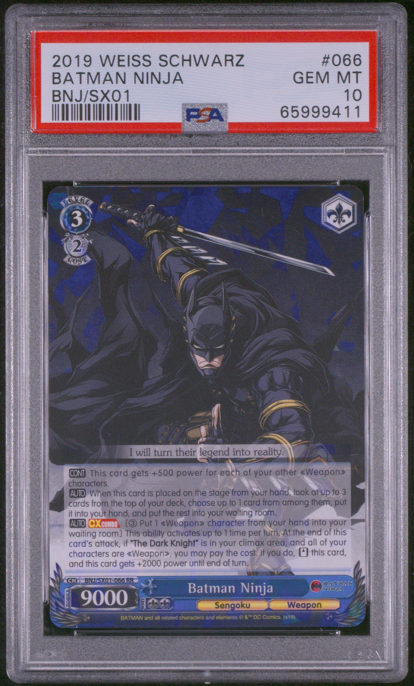 2019 Weiss Schwarz Batman Ninja 066 Batman Ninja PSA 10 Graded