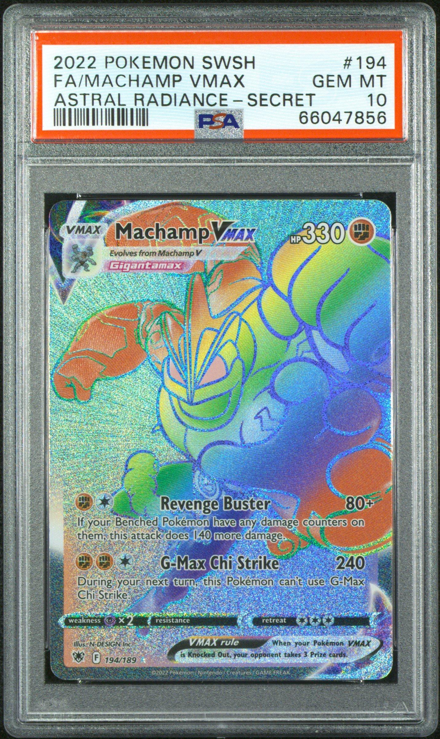 2022 Pokemon Sword & Shield Astral Radiance 194 Full Art/machamp Vmax Secret PSA 10