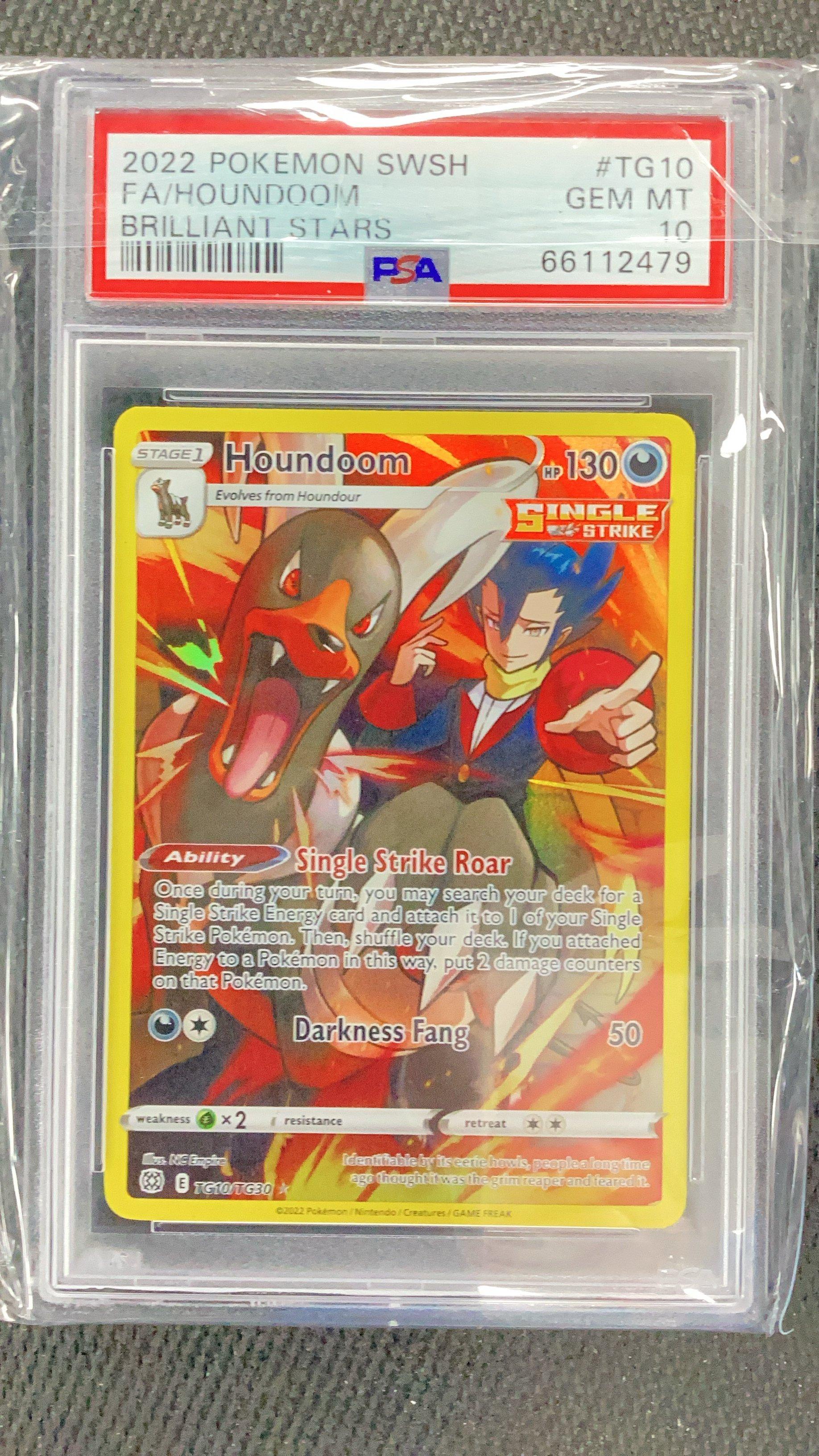 2022 Pokemon Sword & Shield Brilliant Stars Tg10 Full Art/houndoom PSA