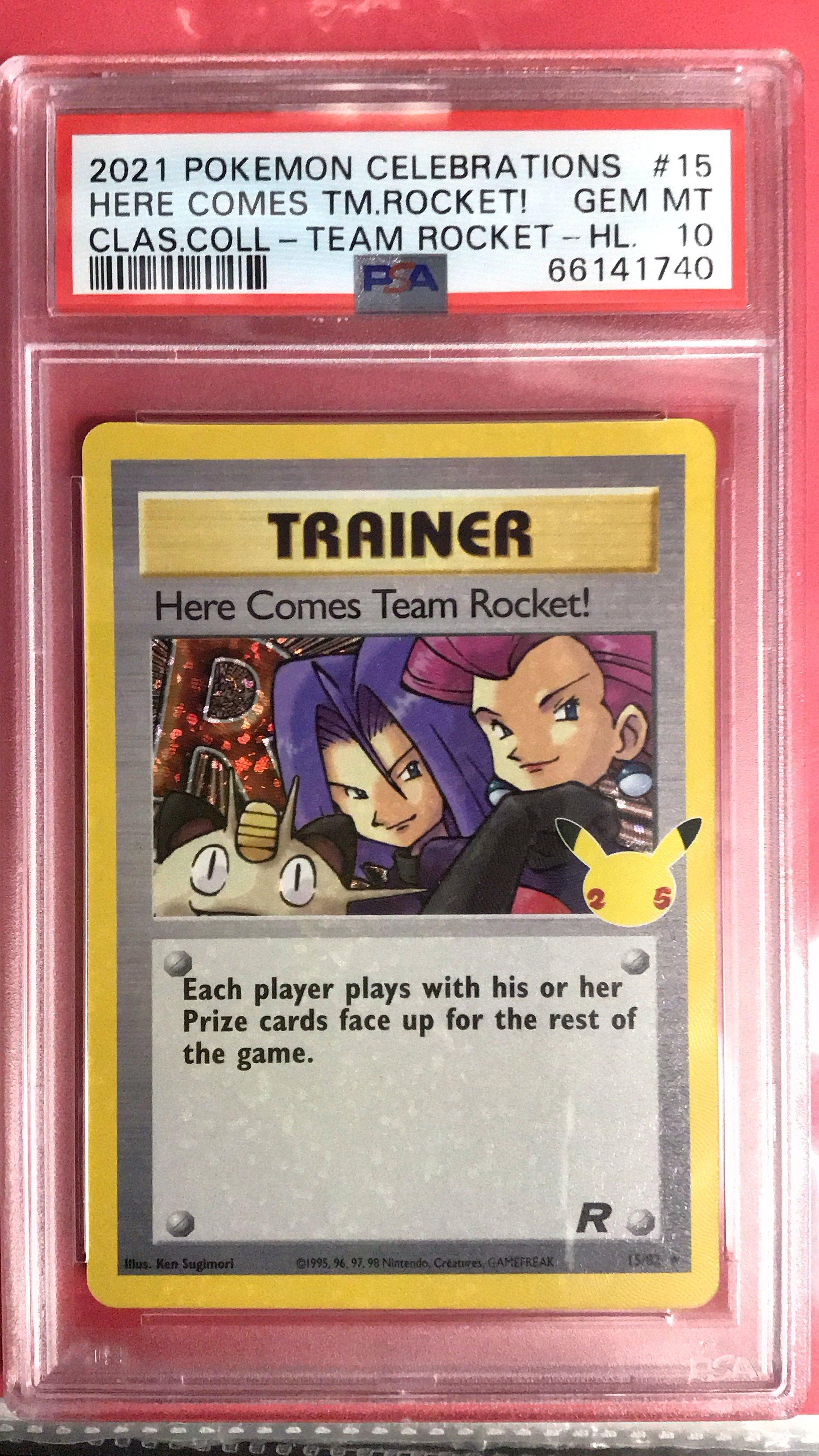 2021 Pokemon Celebrations Classic Collection 15 Here Comes Team Rocket!-holo PSA