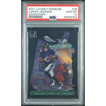 2021 Panini Clearly Donruss Downtown D6 Lamar Jackson PSA 10