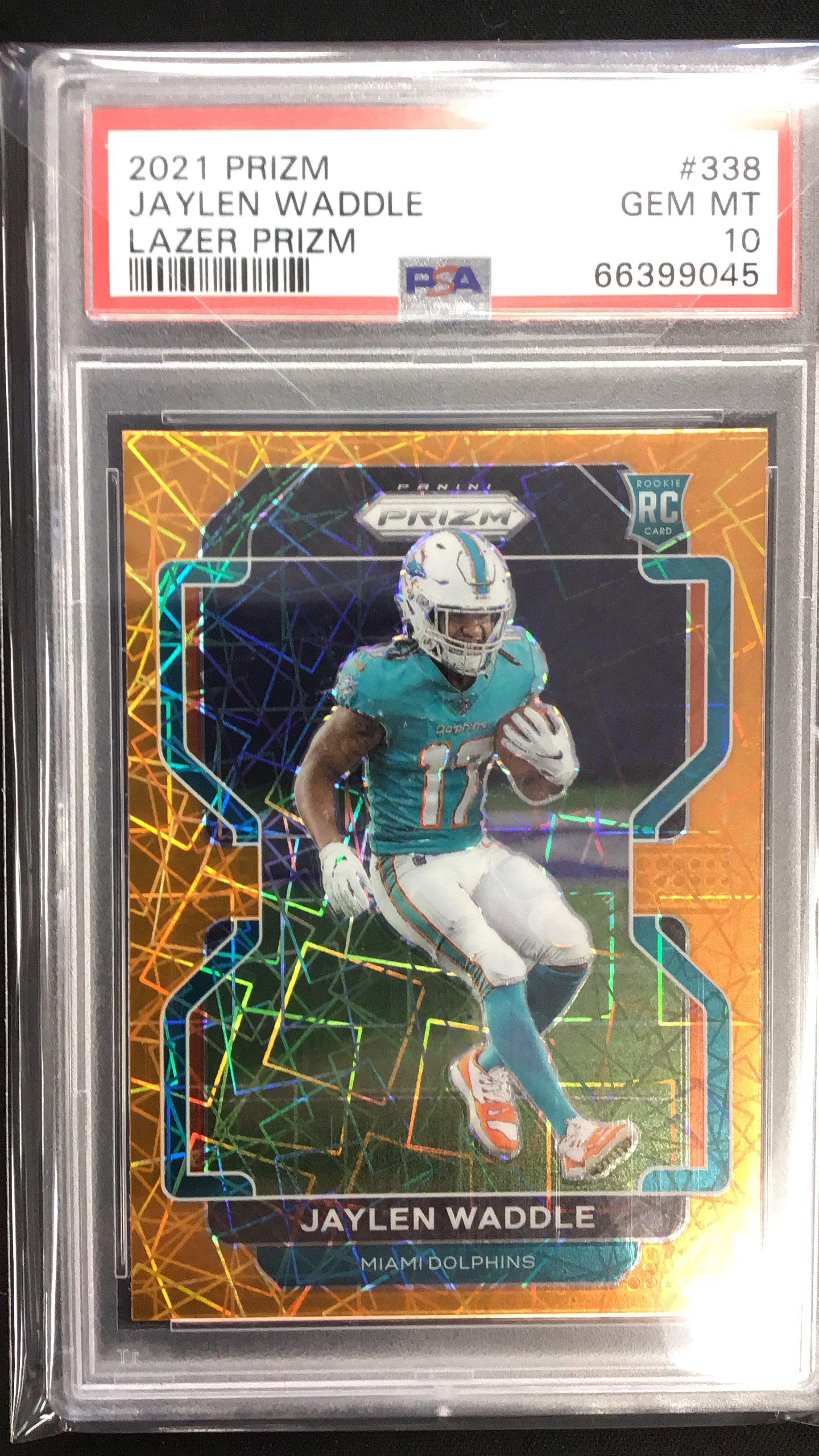 2021 Panini Prizm 338 Jaylen Waddle Lazer Prizm PSA 10