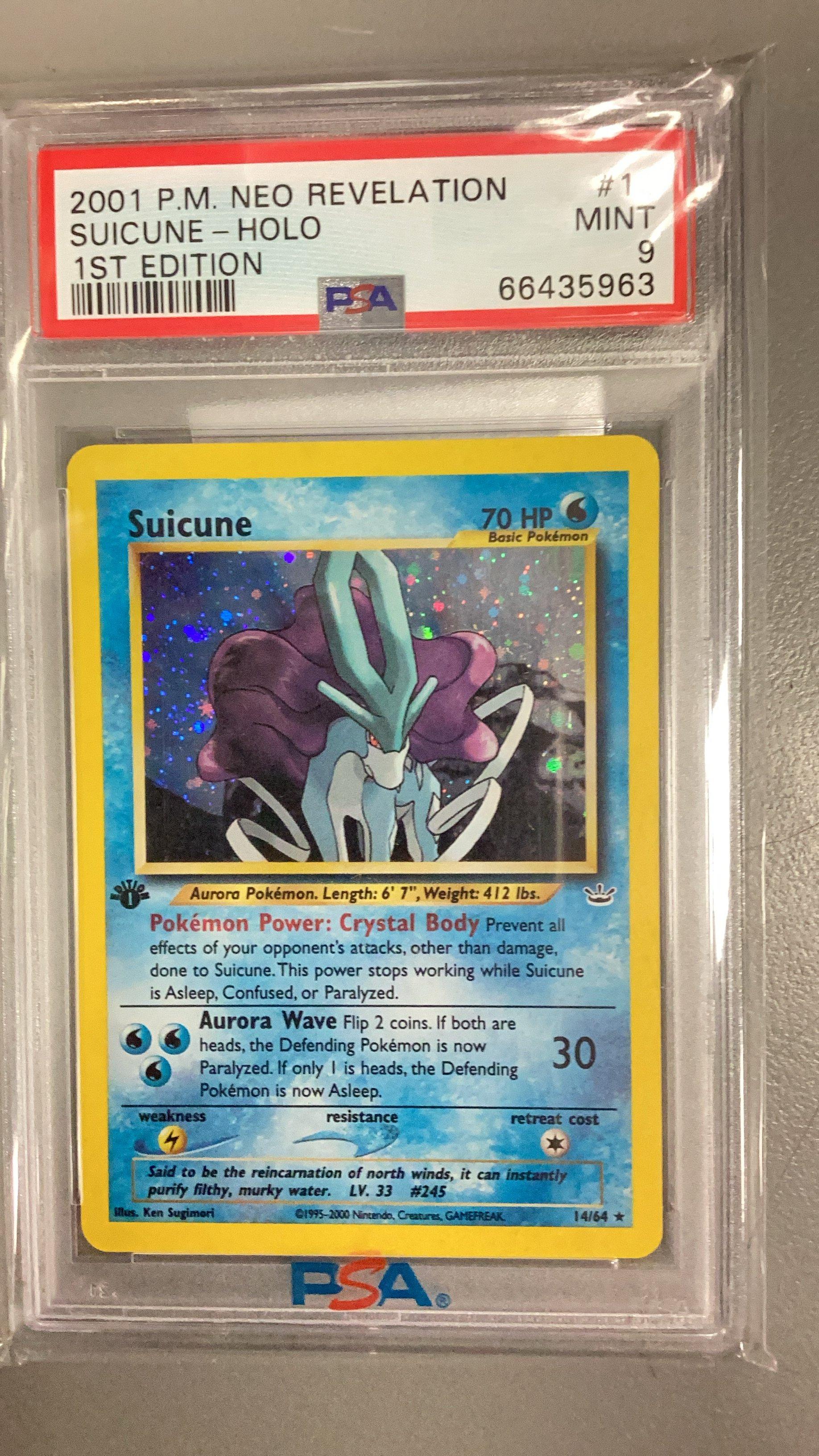 2001 Pokemon Neo Revelation 1st Edition 14 Suicune-holo PSA 9