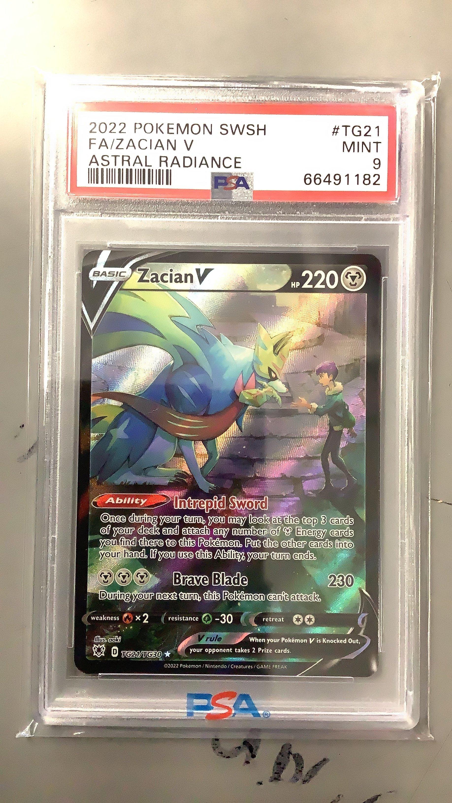 2022 Pokemon Sword & Shield Astral Radiance Tg21 Full Art/zacian V PSA