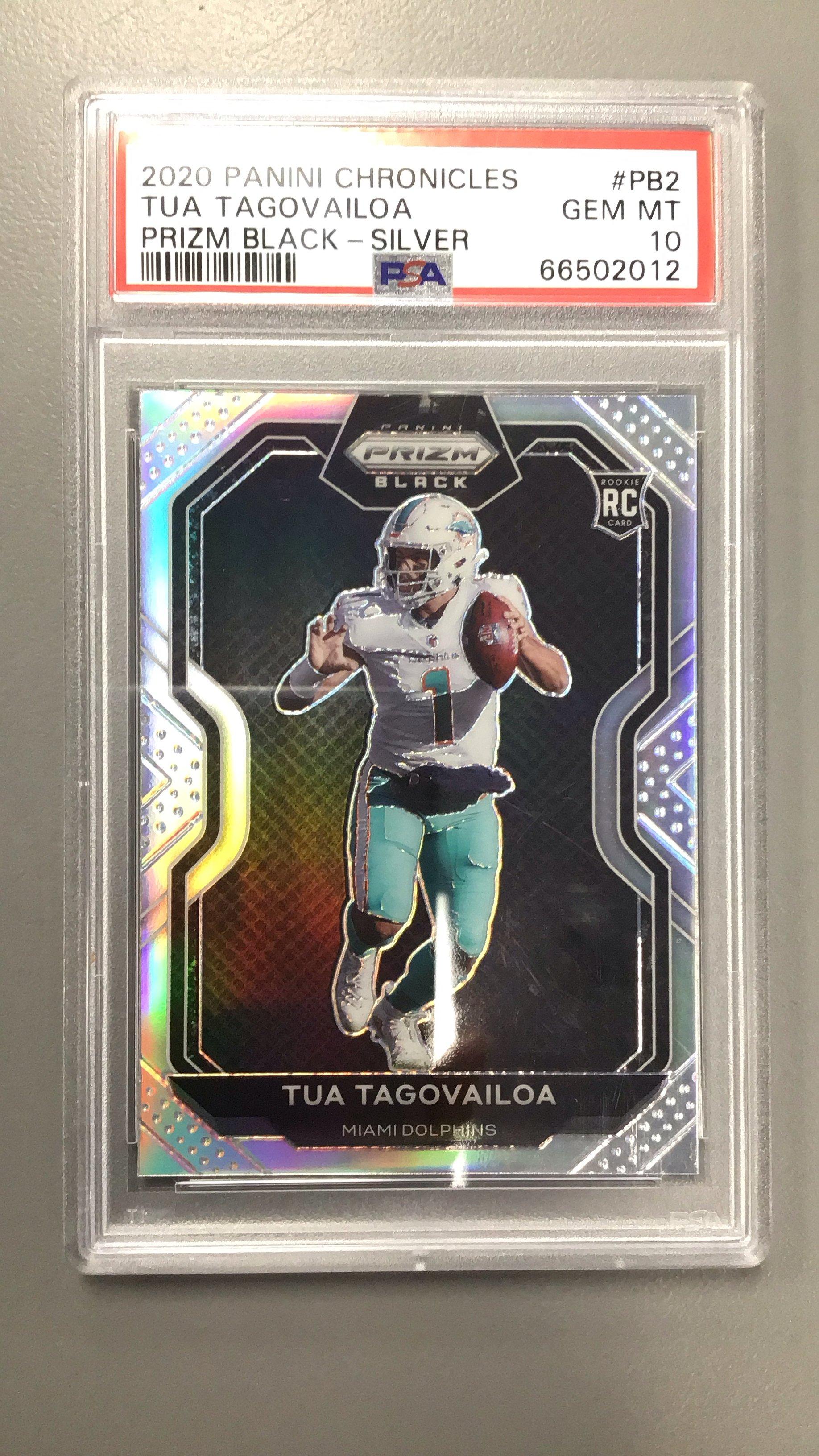 2020 Panini Chronicles Prizm Black Pb2 Tua Tagovailoa Silver PSA 10