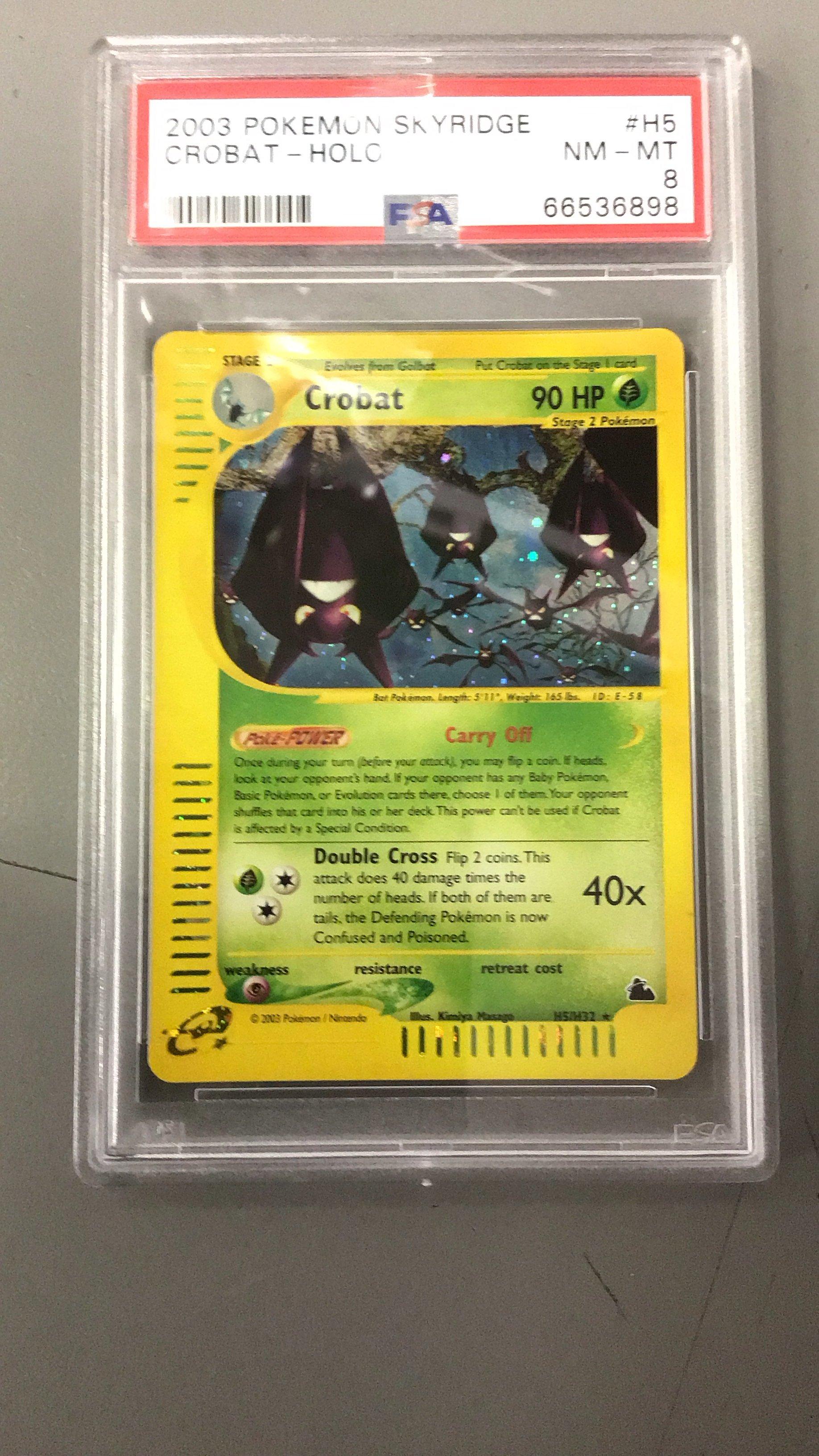2003 Pokemon Skyridge H5 Crobat-holo PSA 8