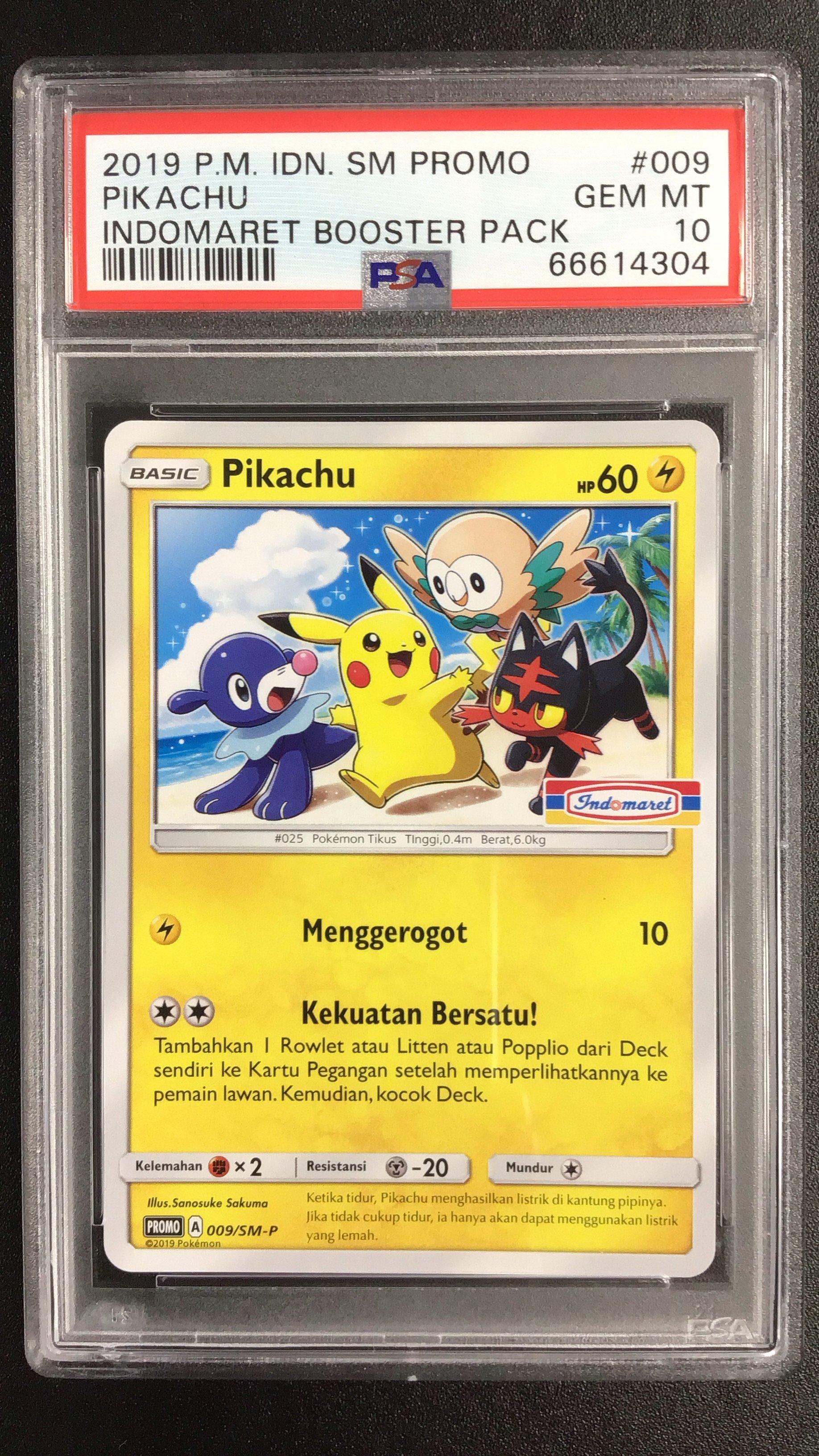 2019 Pokemon Indonesian Sm Promo 009 Pikachu Indomaret Booster Pack PSA 10  Graded Card | GameStop